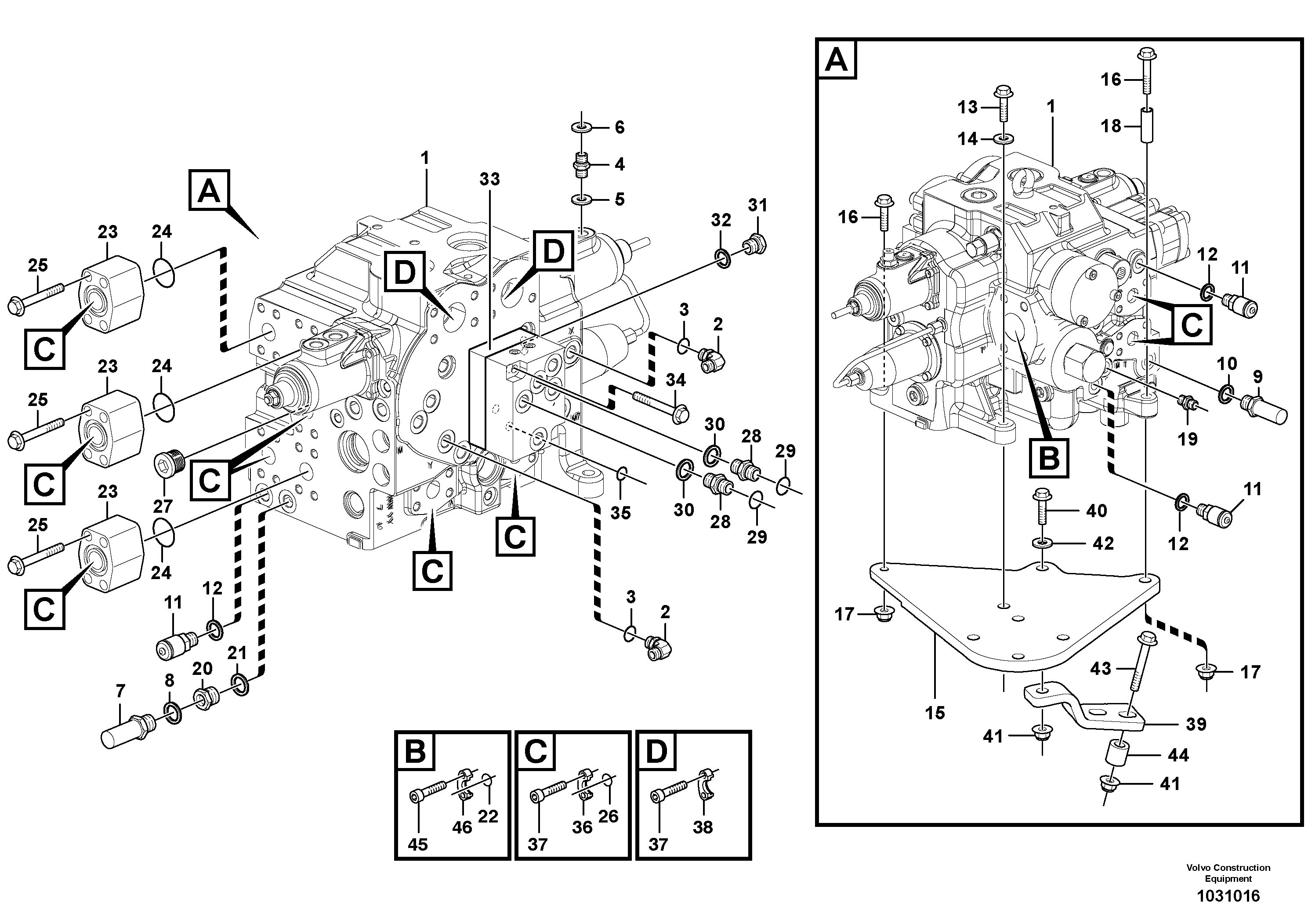 Схема запчастей Volvo A35E - 80193 Control valve with fitting parts 