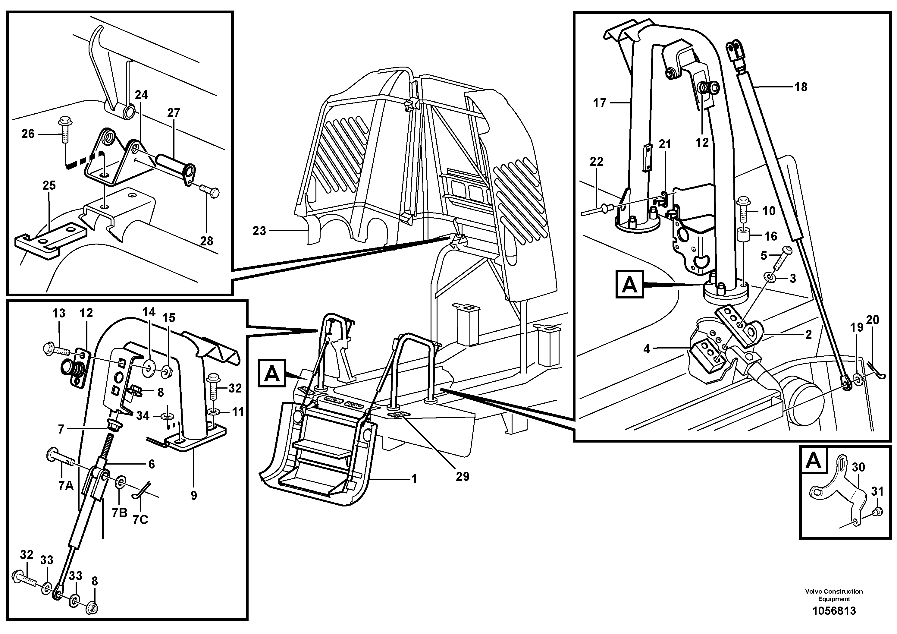 Схема запчастей Volvo A35E - 71091 Engine hood 