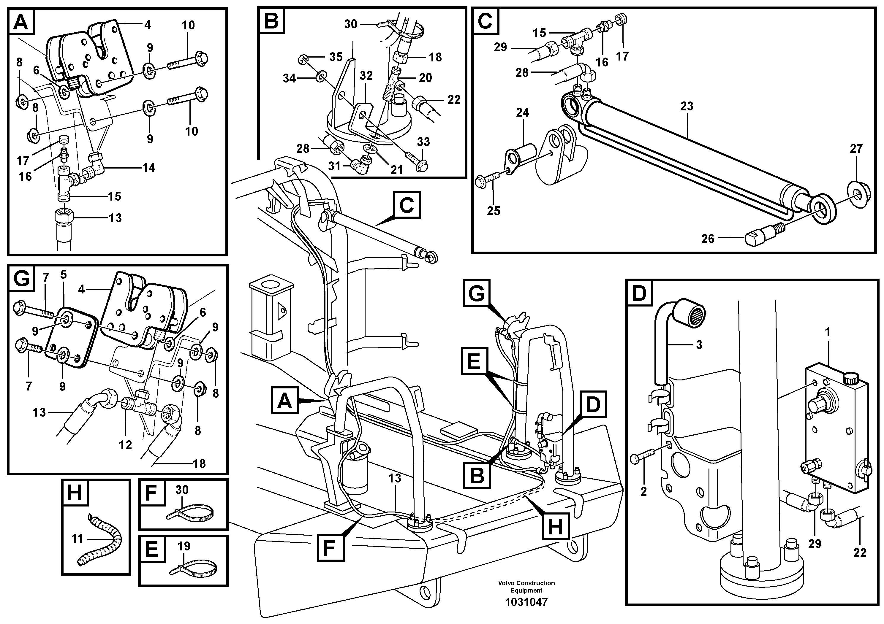 Схема запчастей Volvo A35E - 84861 Engine hood 