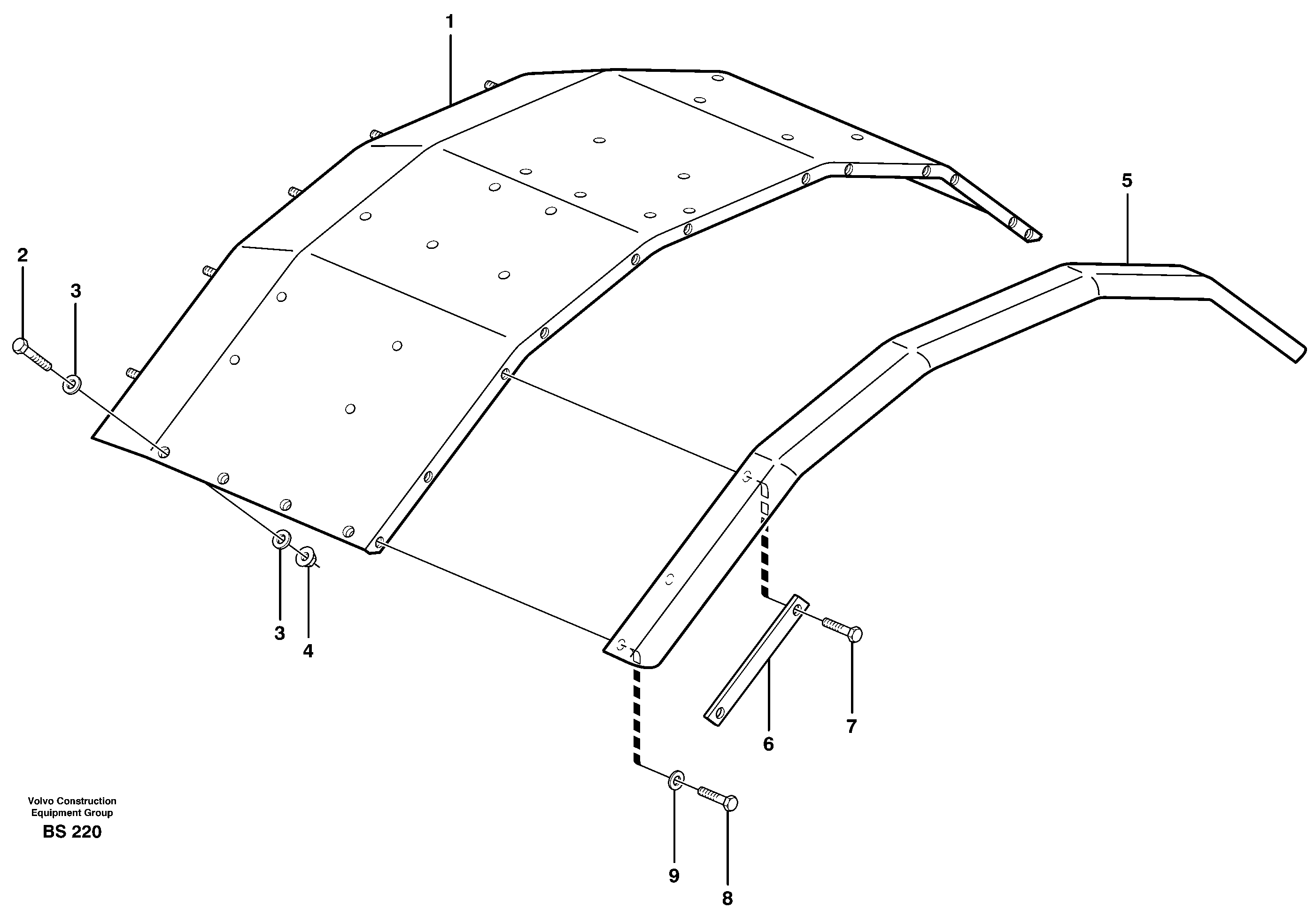 Схема запчастей Volvo A35E - 60016 Front fender 