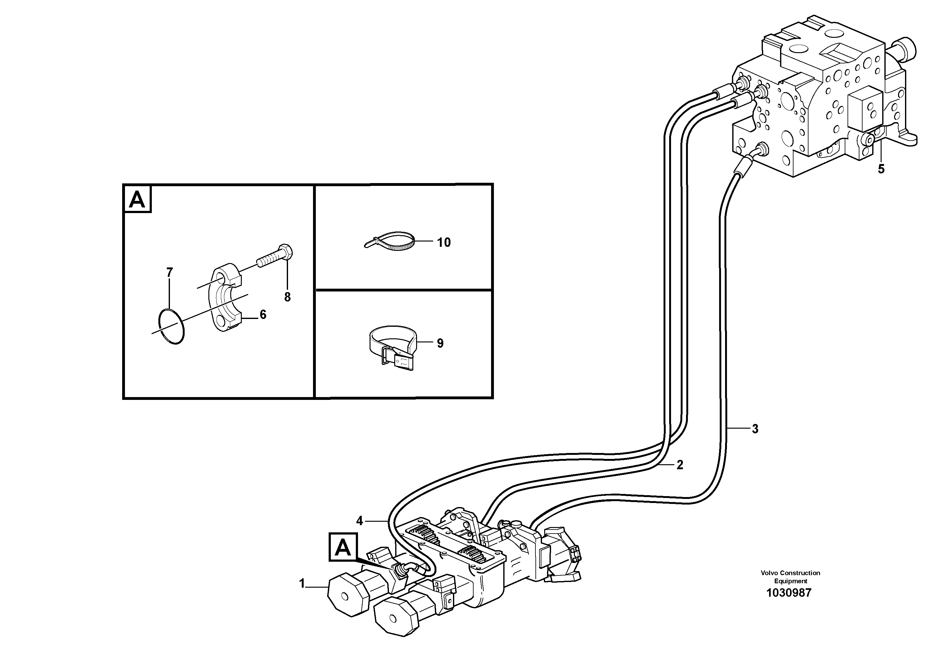 Схема запчастей Volvo A35E - 2768 Hydraulic system, motor unit 