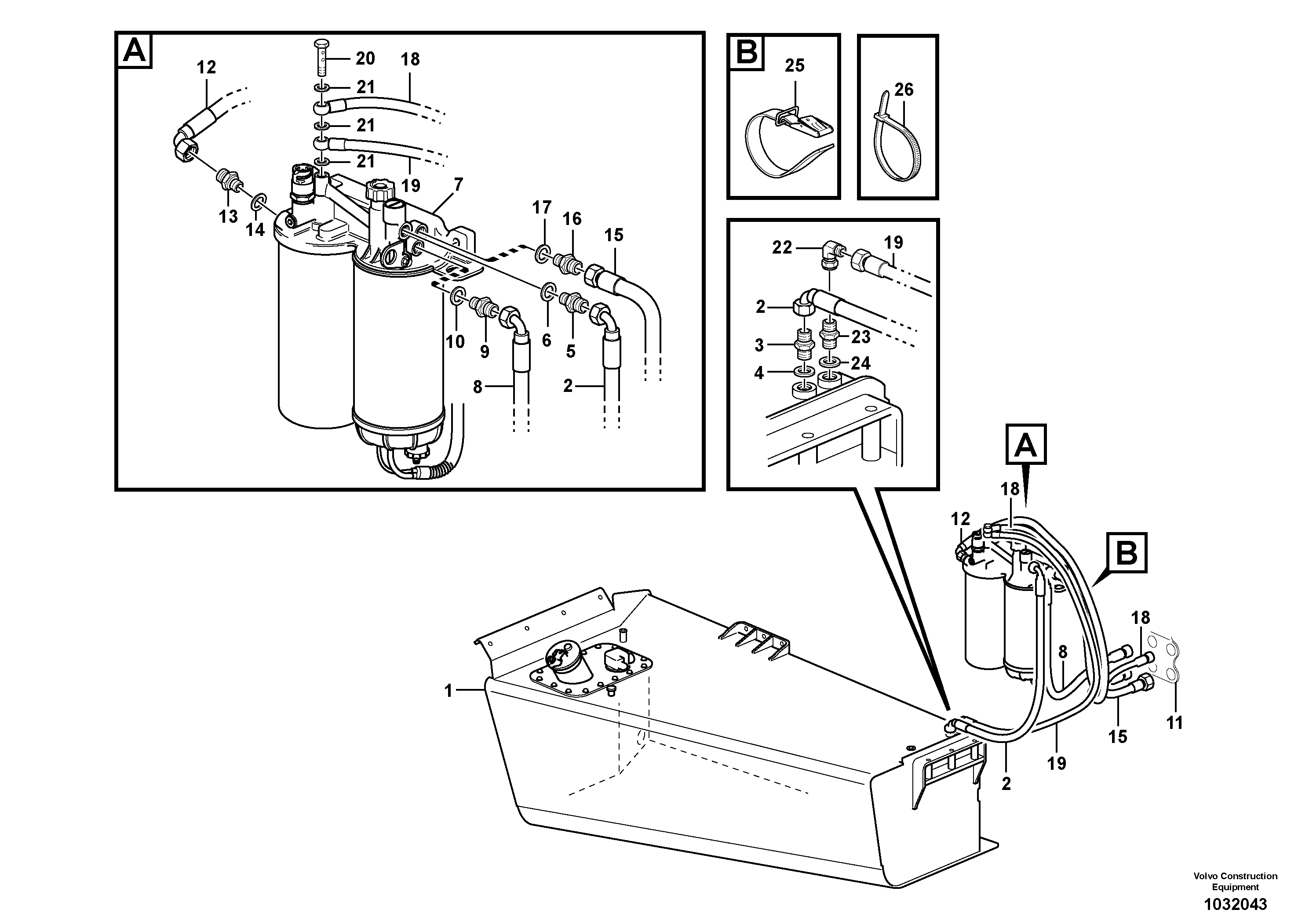 Схема запчастей Volvo A35E - 23305 Fuel system 