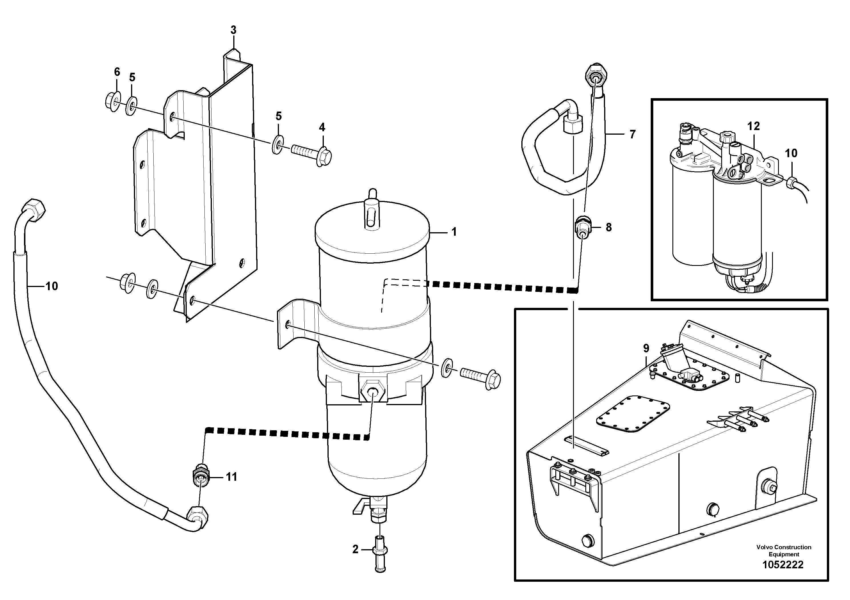 Схема запчастей Volvo A35E - 3874 Extra fuel filter 