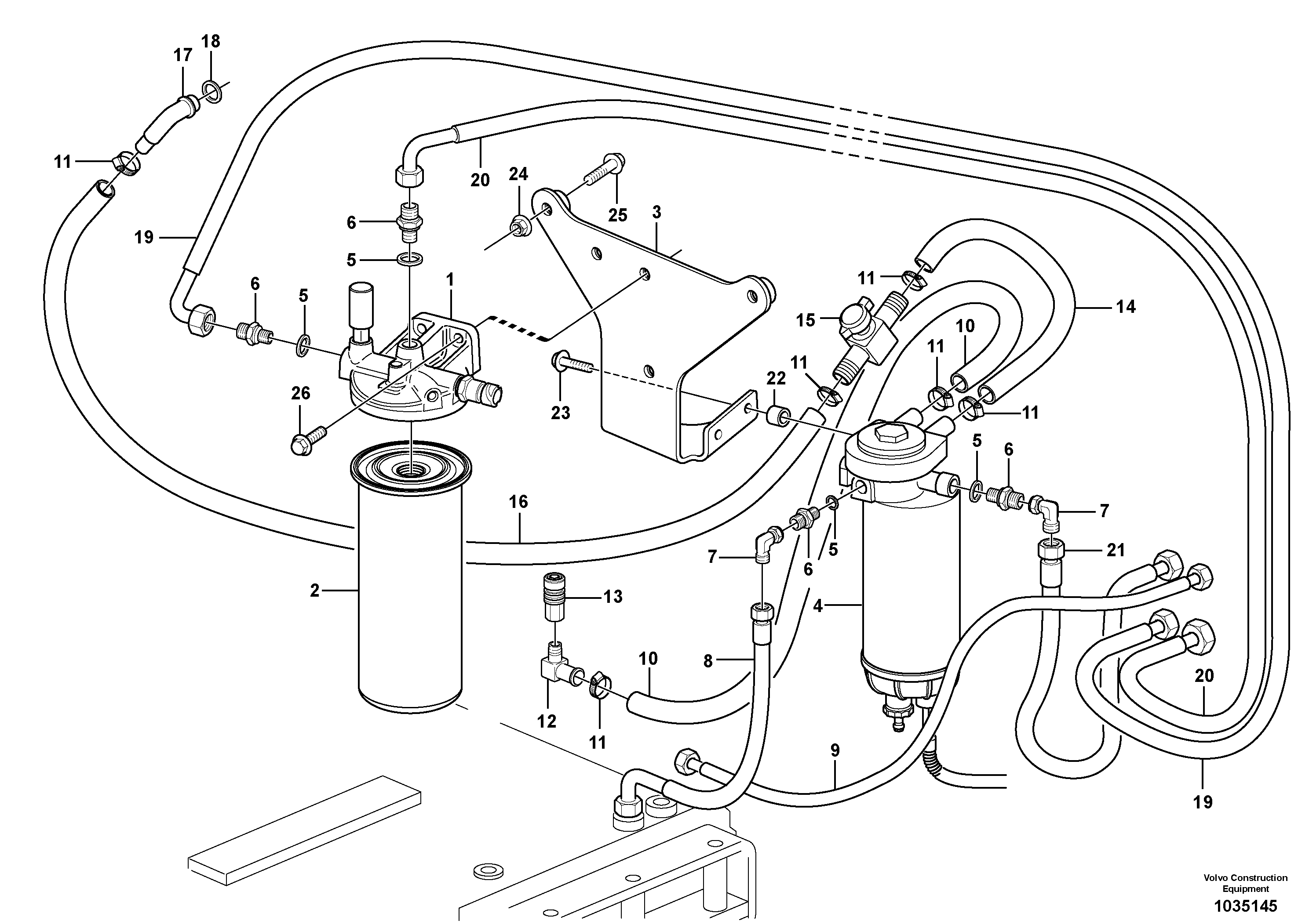 Схема запчастей Volvo A35E - 81964 Fuel system 