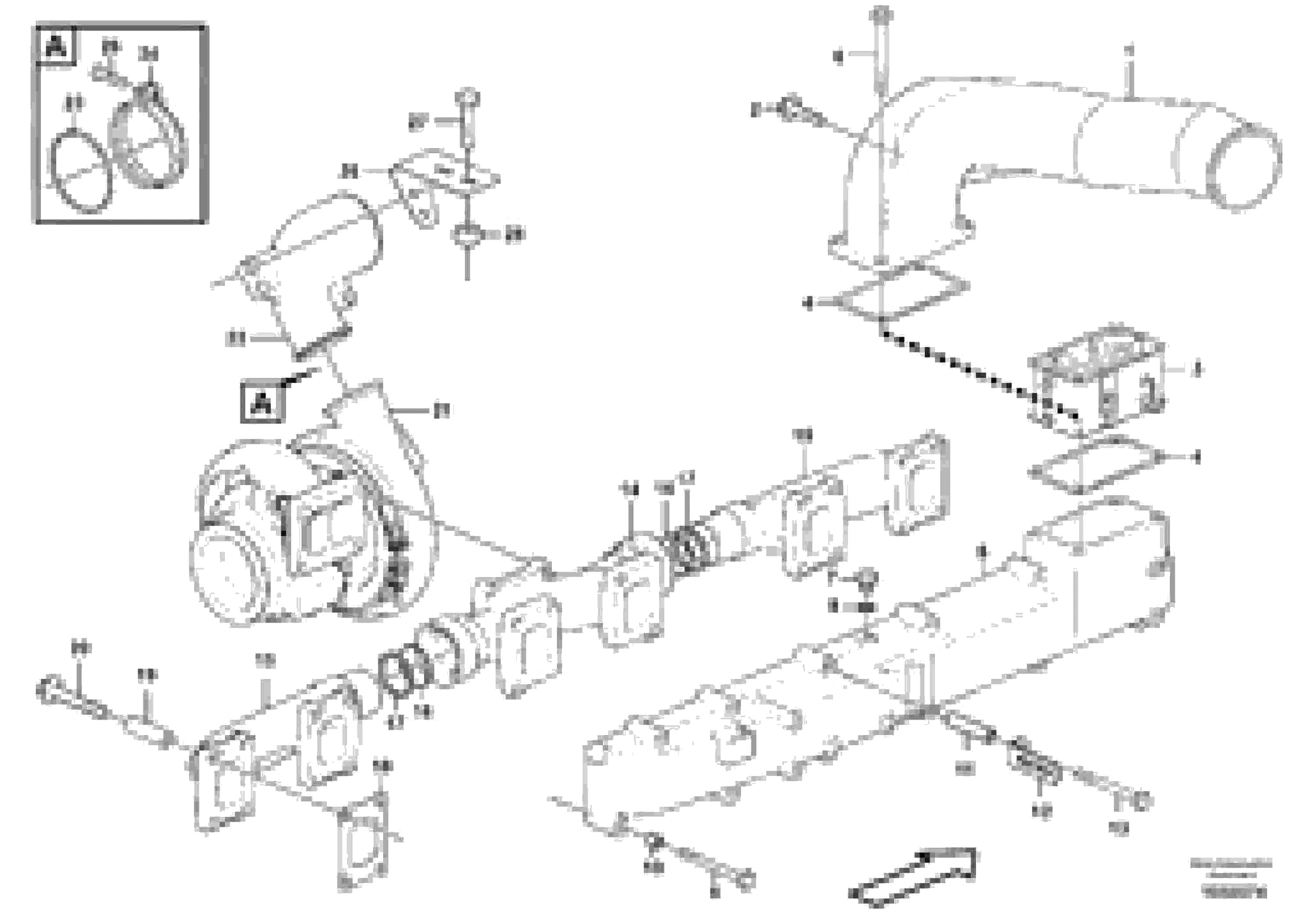 Схема запчастей Volvo A35E - 86395 Inlet manifold and exhaust manifold 