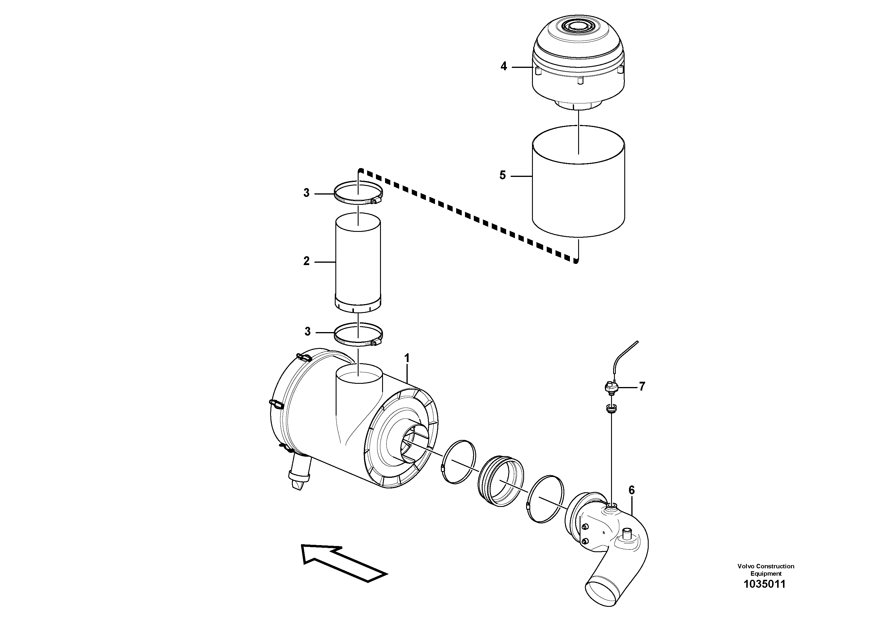 Схема запчастей Volvo A35E - 20348 Precleaner 