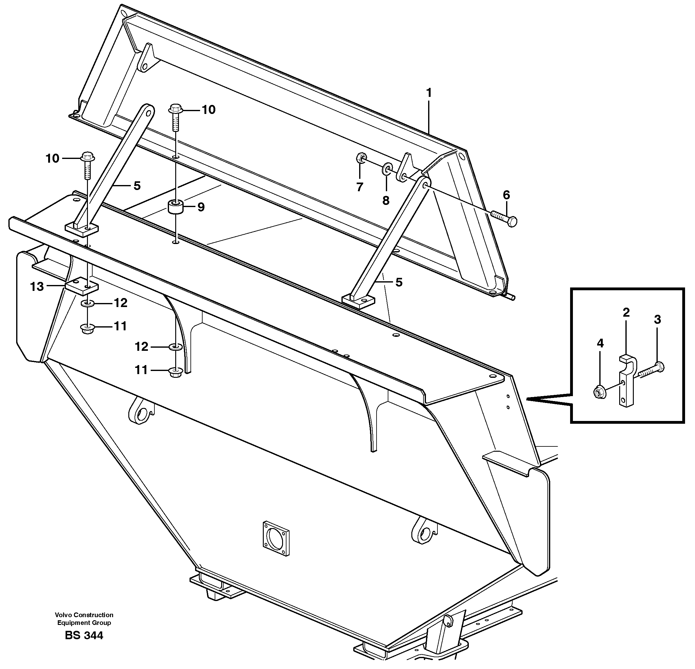 Схема запчастей Volvo A35E - 35041 Extra front spillguard 