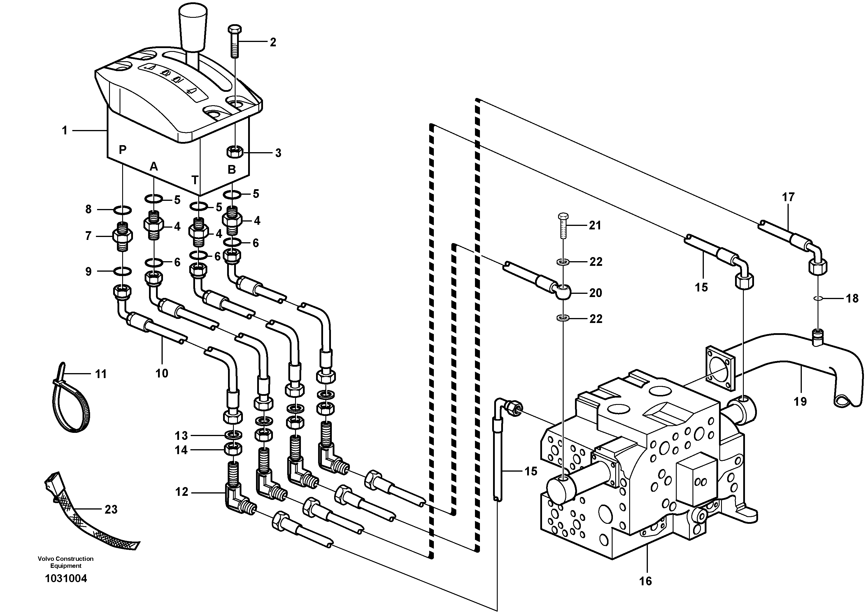 Схема запчастей Volvo A35E FS FULL SUSPENSION - 92623 Servo system, tipper control 