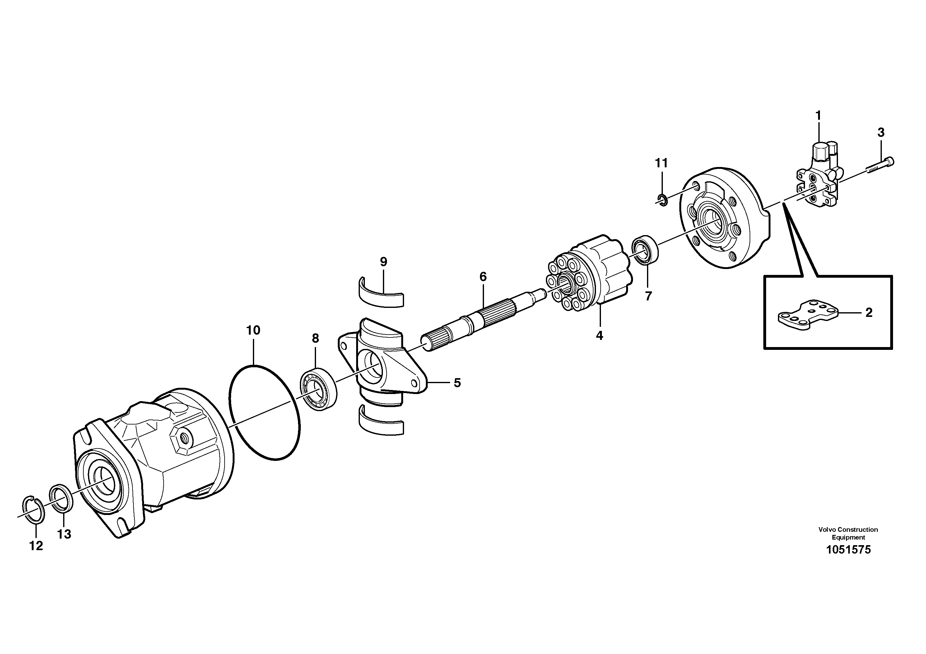 Схема запчастей Volvo A35E FS FULL SUSPENSION - 58666 Гидронасос рулевой 