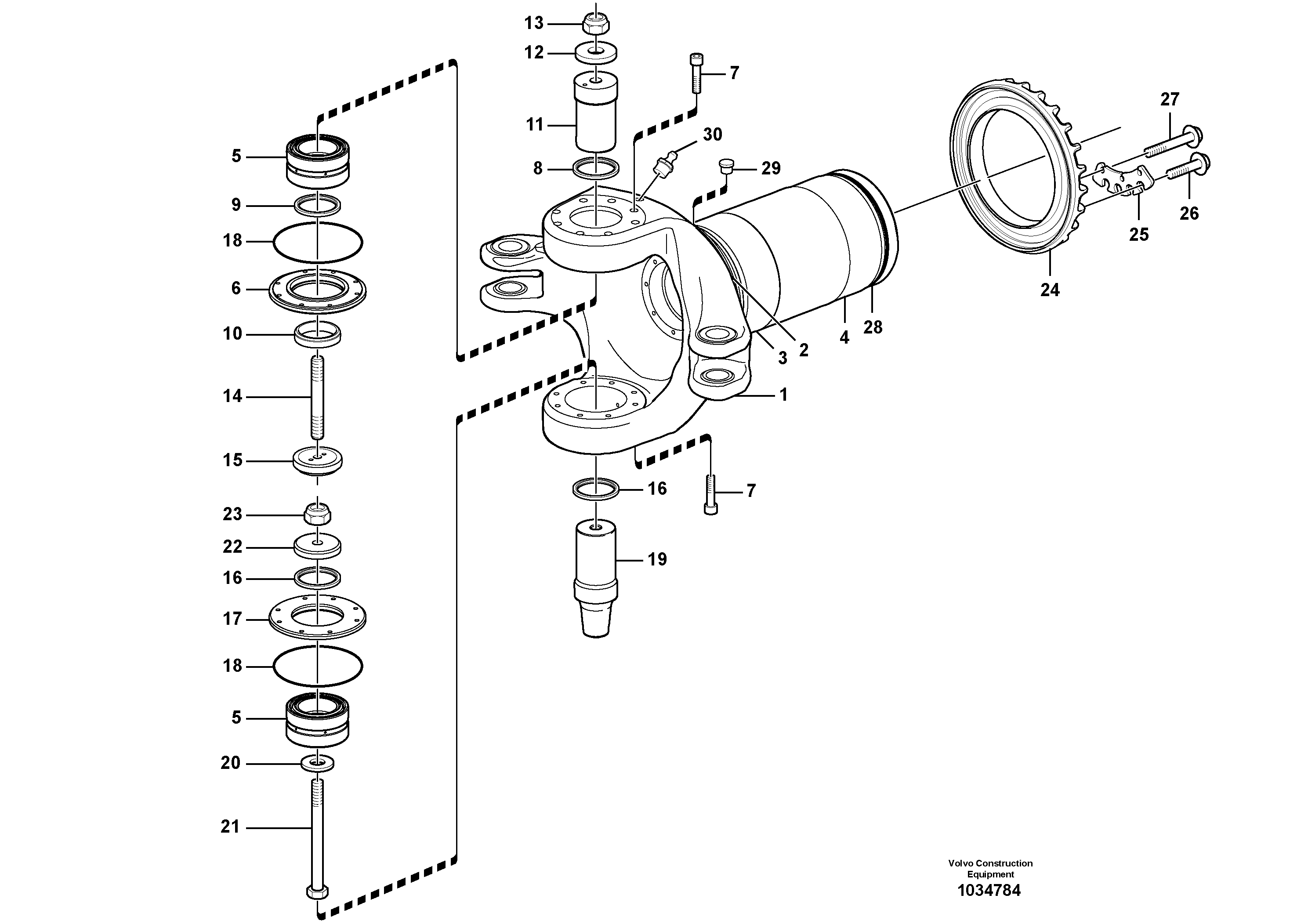 Схема запчастей Volvo A35E FS FULL SUSPENSION - 75106 Frame link 