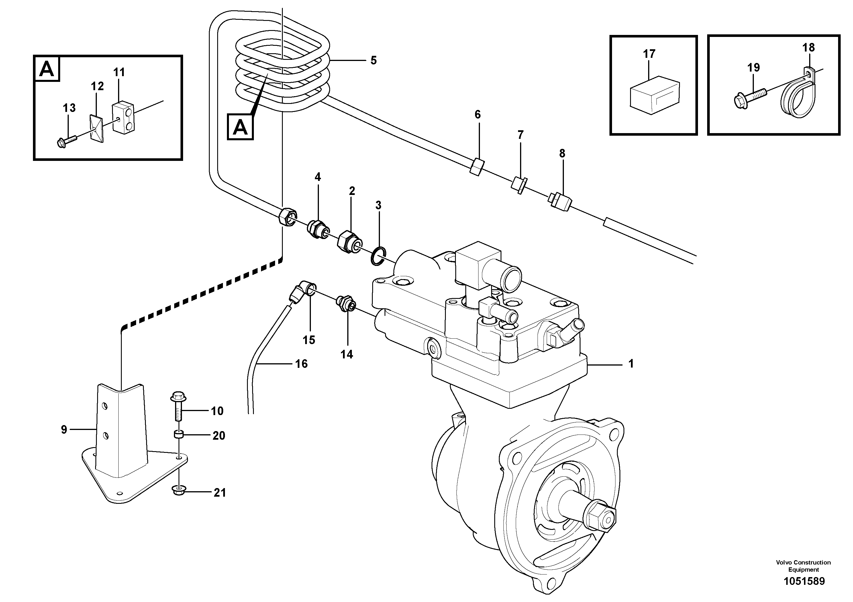 Схема запчастей Volvo A40E - 10505 Feed lines 