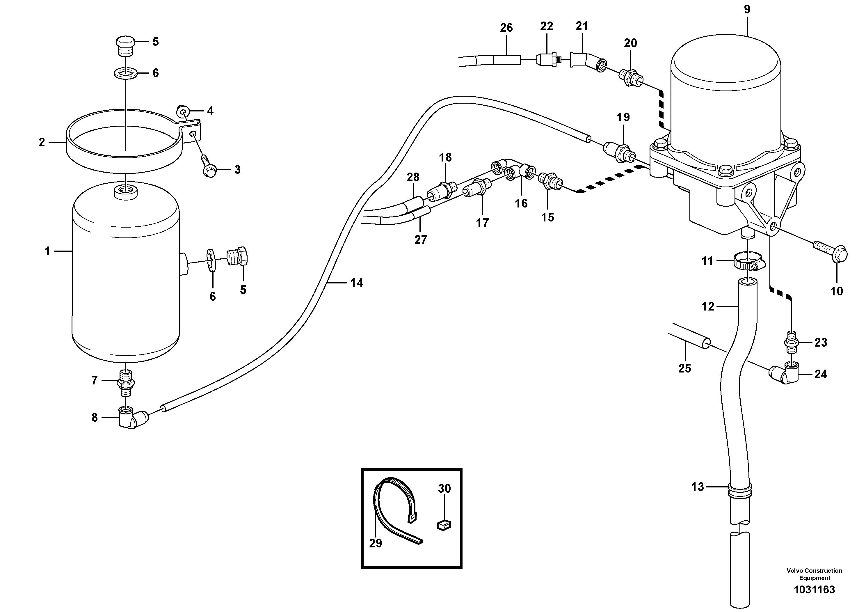 Схема запчастей Volvo A40E - 75421 Receiver drier and tank 