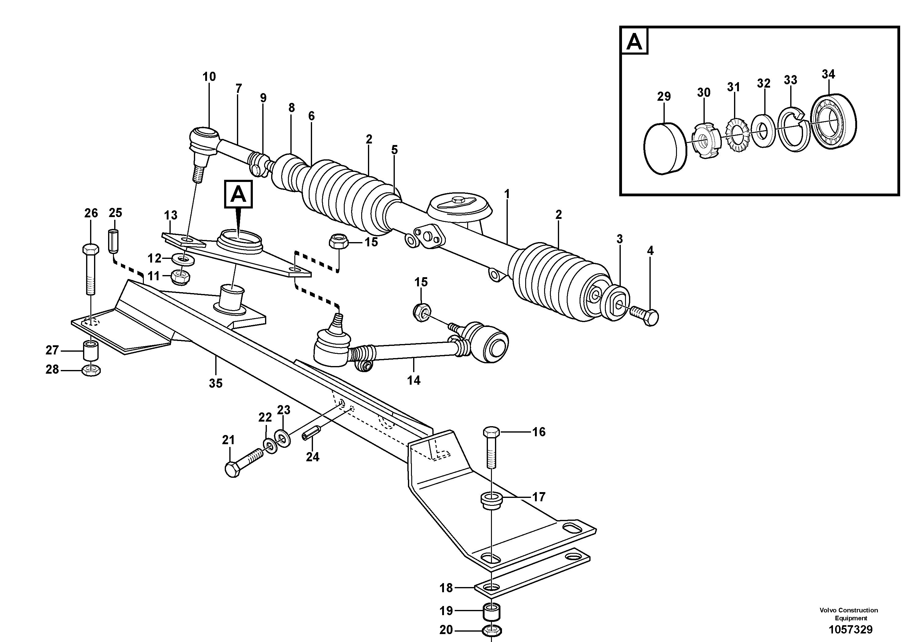 Схема запчастей Volvo A40E - 78623 Steering linkage 