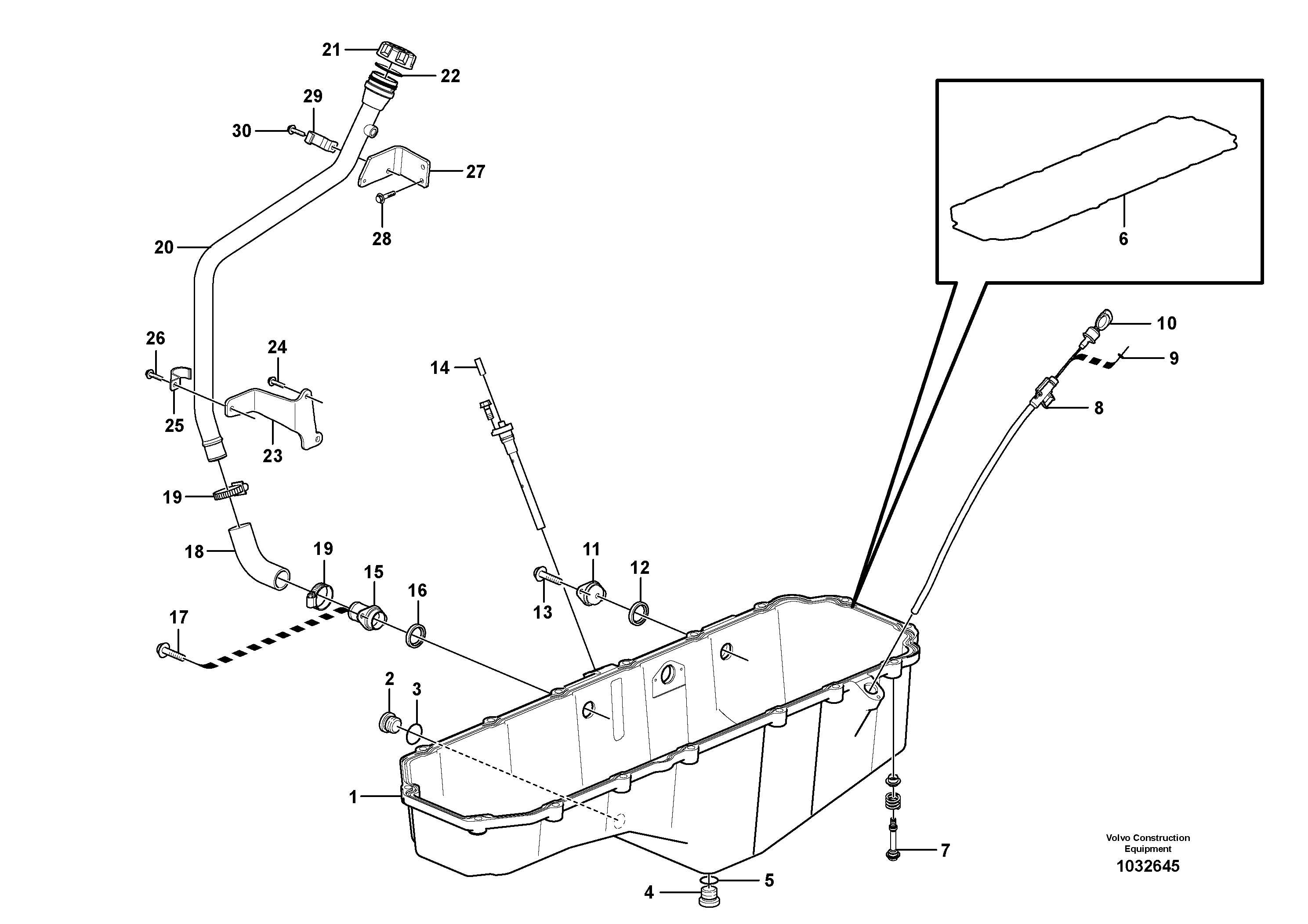 Схема запчастей Volvo A40E - 81624 Oil sump 