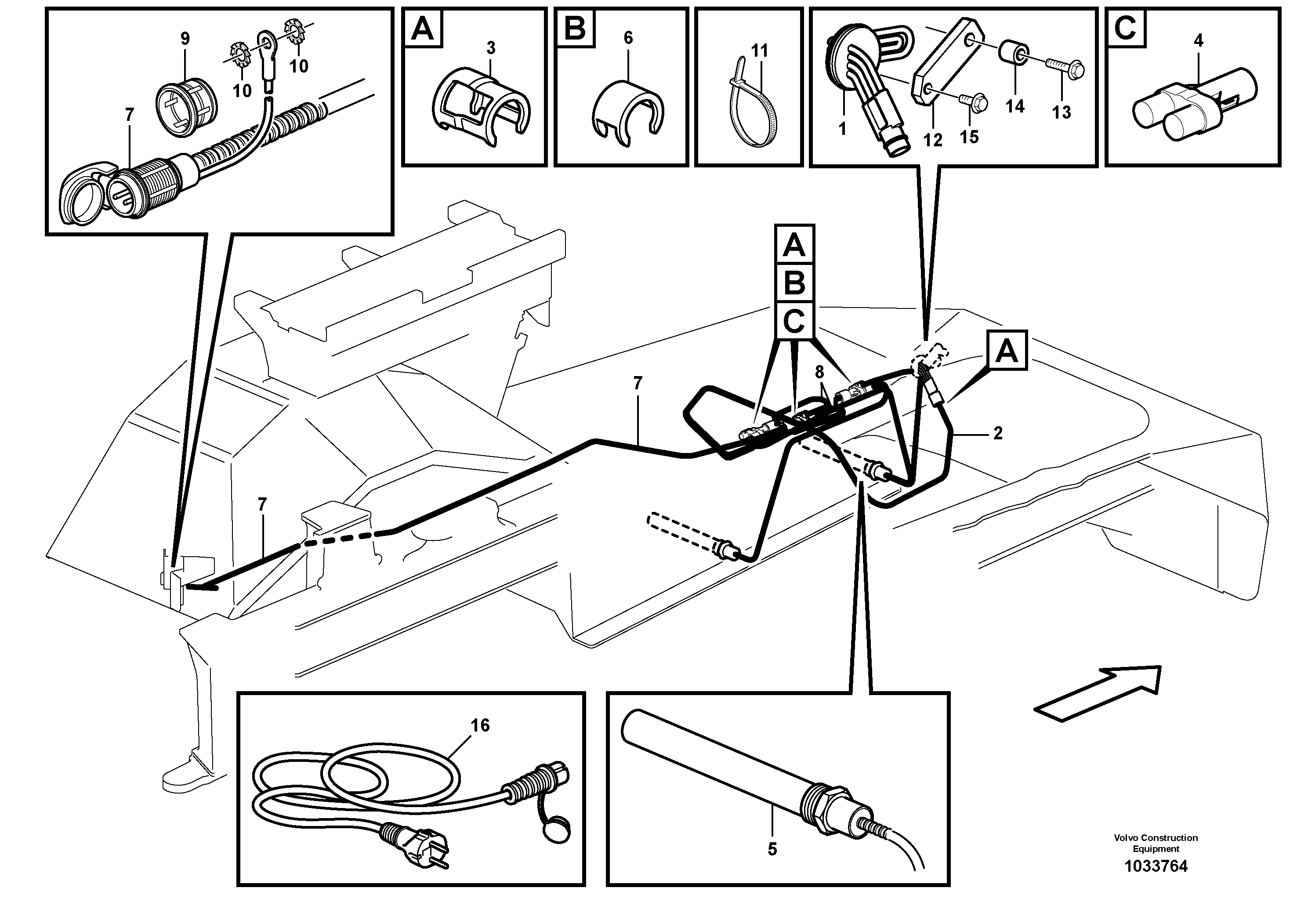 Схема запчастей Volvo A40E - 30524 Engine heater 