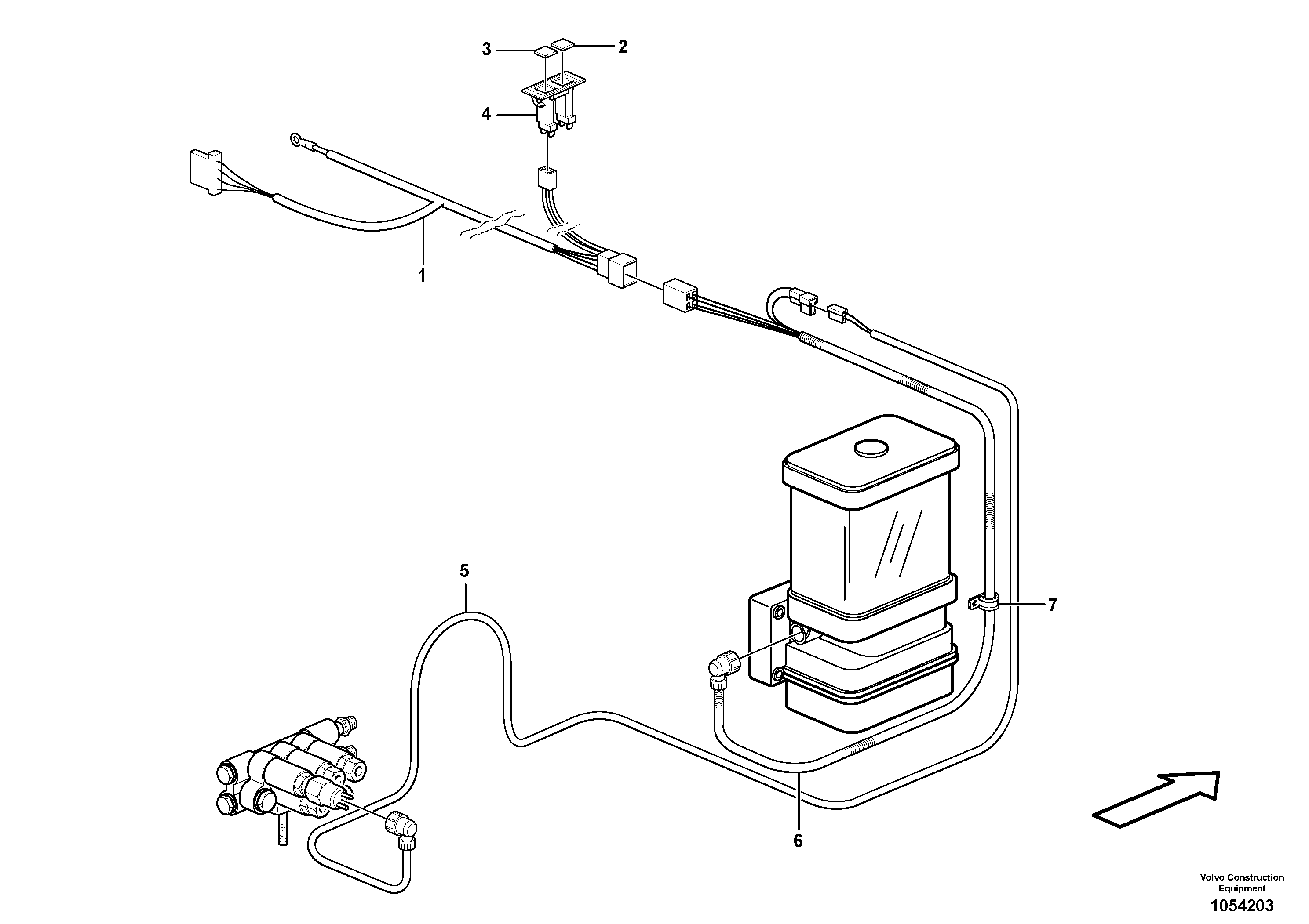 Схема запчастей Volvo A40E - 70035 Cable harness for central lubrication 