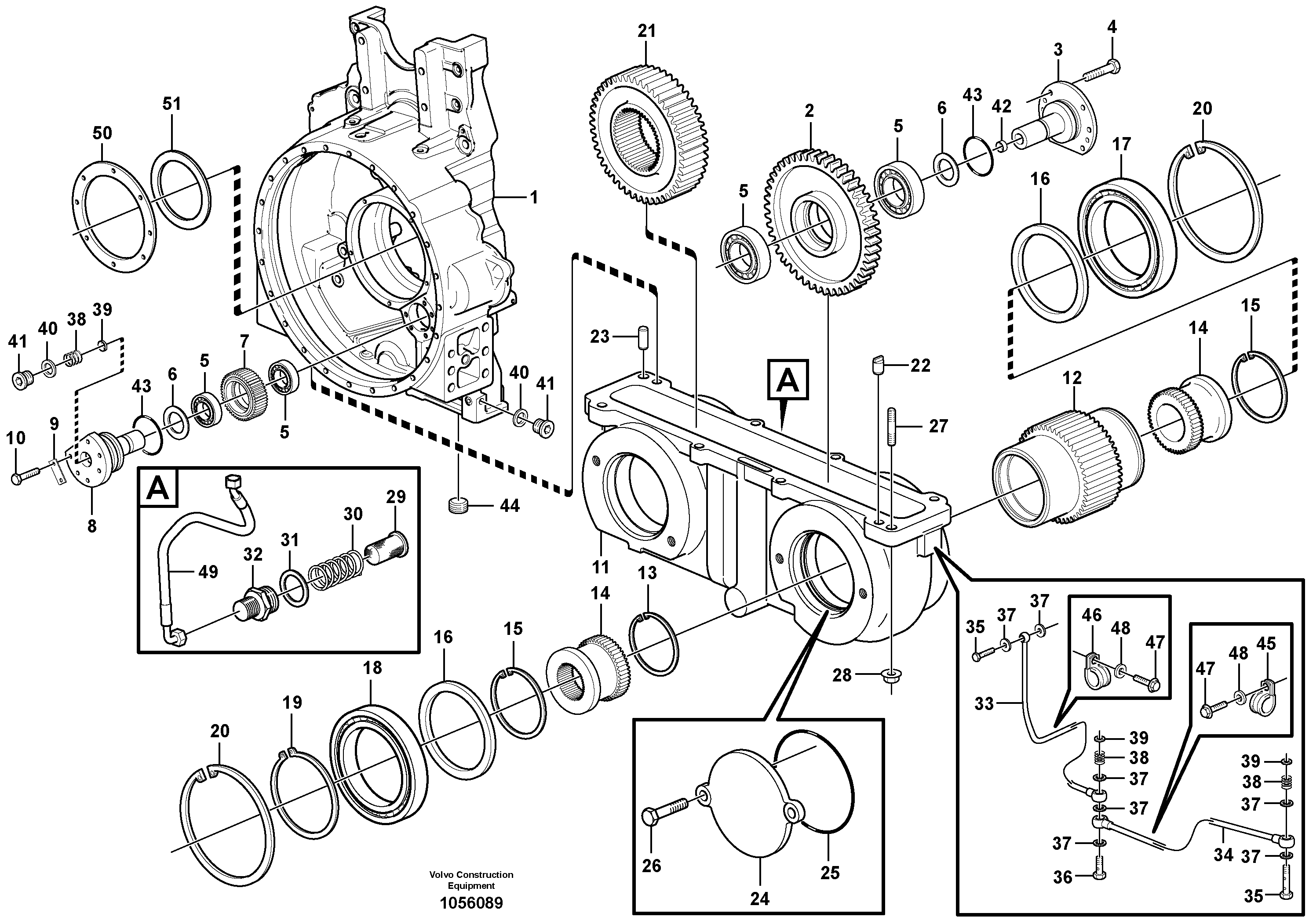 Схема запчастей Volvo A40E - 99818 Pump drive power take-off 