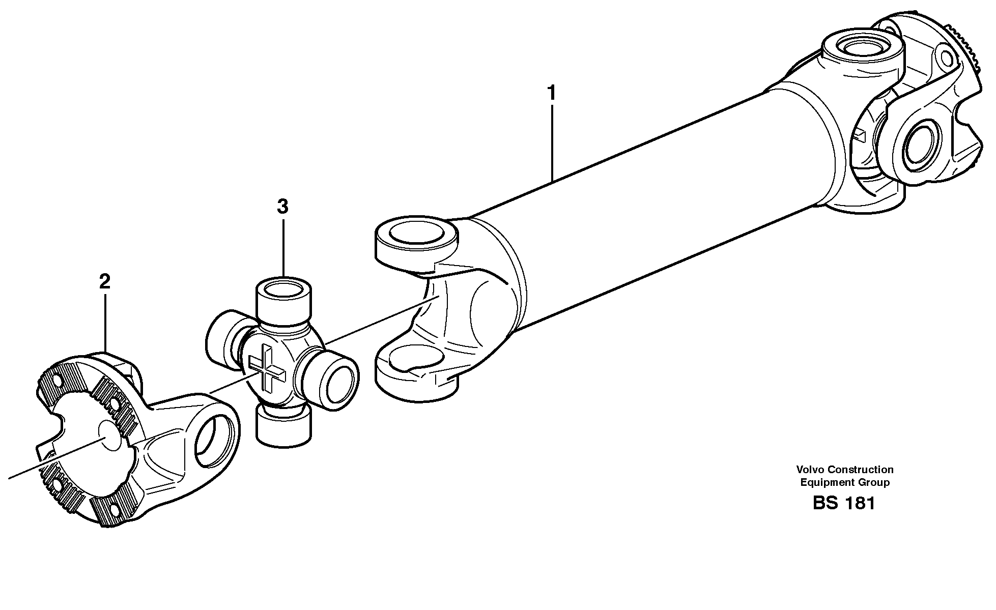 Схема запчастей Volvo A40E FS FULL SUSPENSION - 27458 Вал карданный 