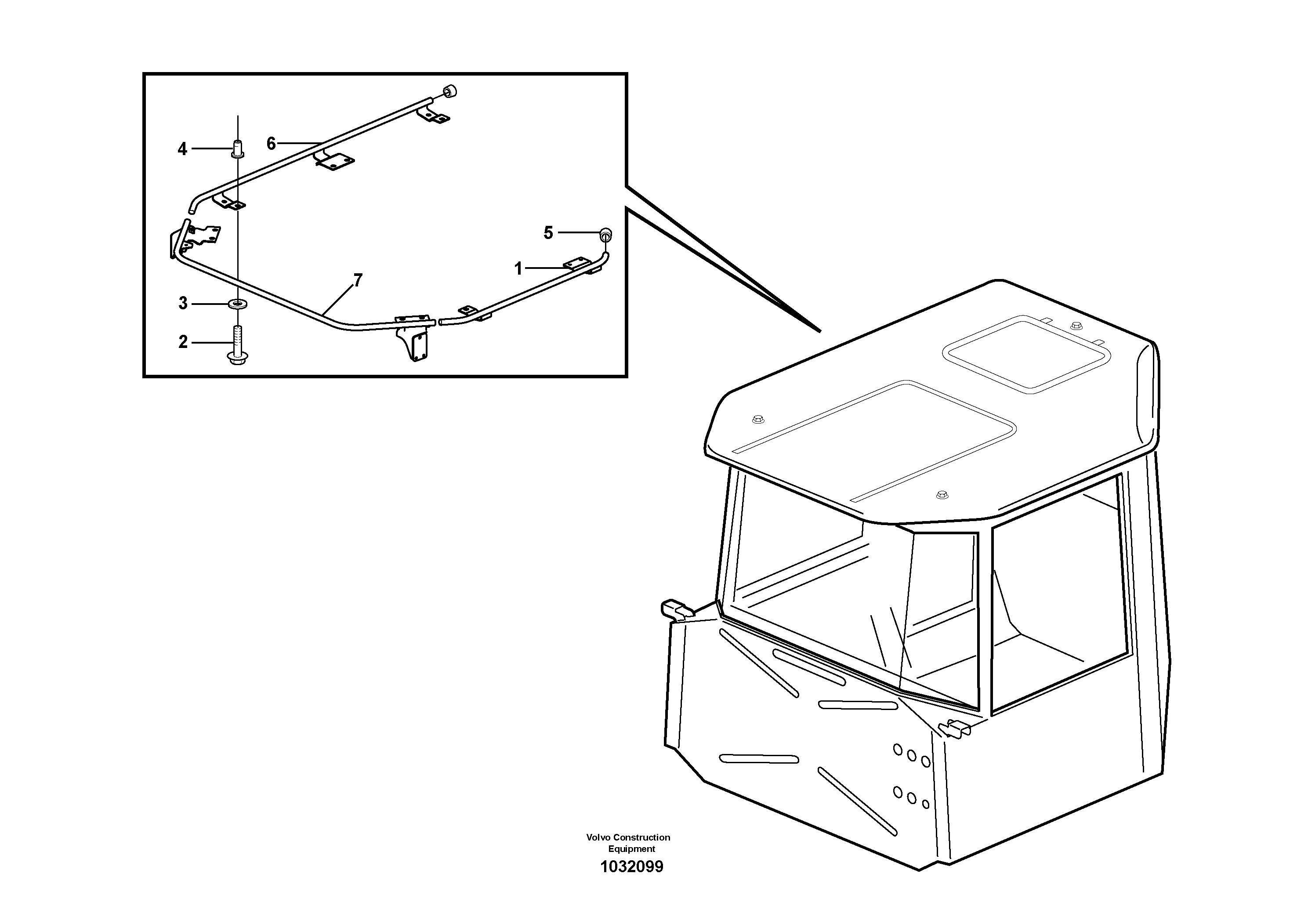 Схема запчастей Volvo A40E FS FULL SUSPENSION - 36551 Roof arch 