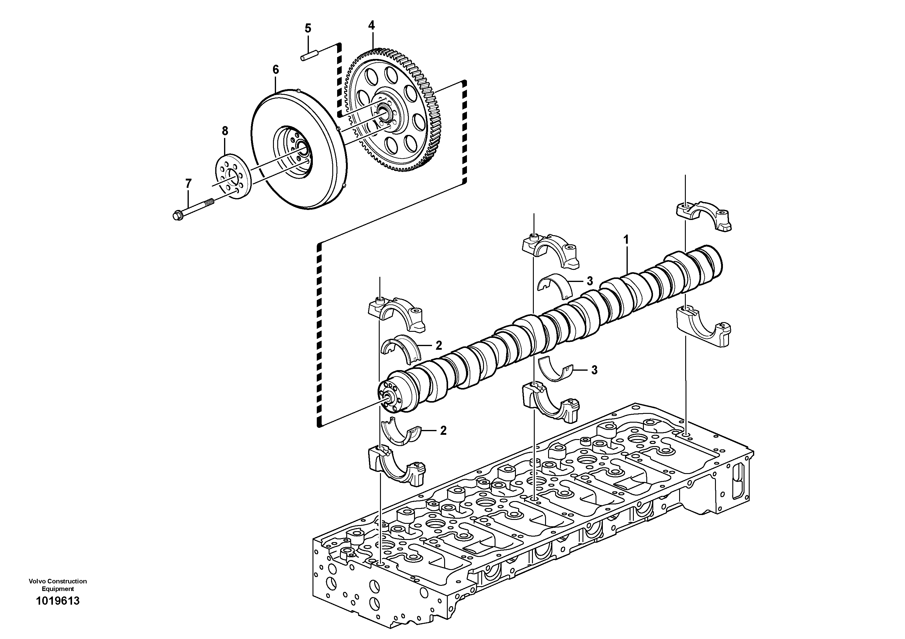 Схема запчастей Volvo A40E FS FULL SUSPENSION - 96228 Распредвал 