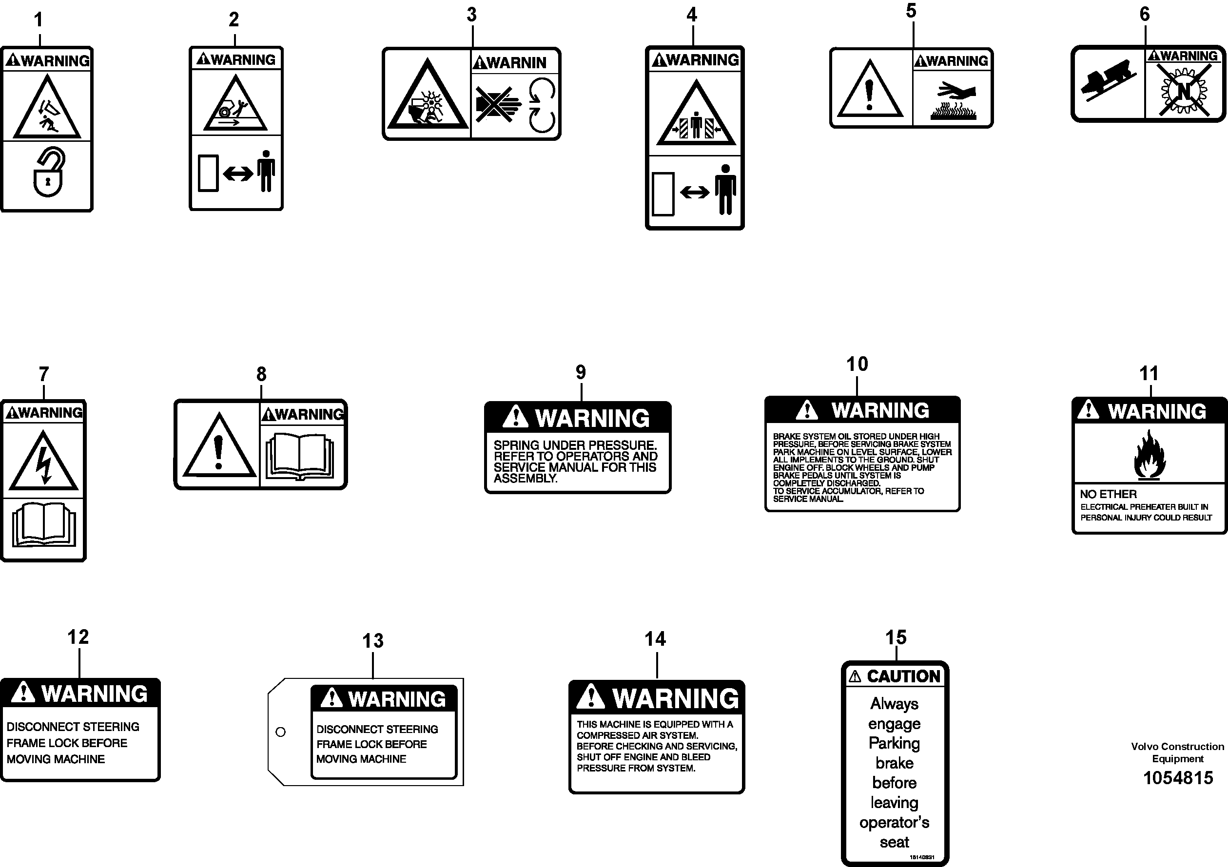 Схема запчастей Volvo A40E FS FULL SUSPENSION - 99644 Illustrations of sign plates and decals 