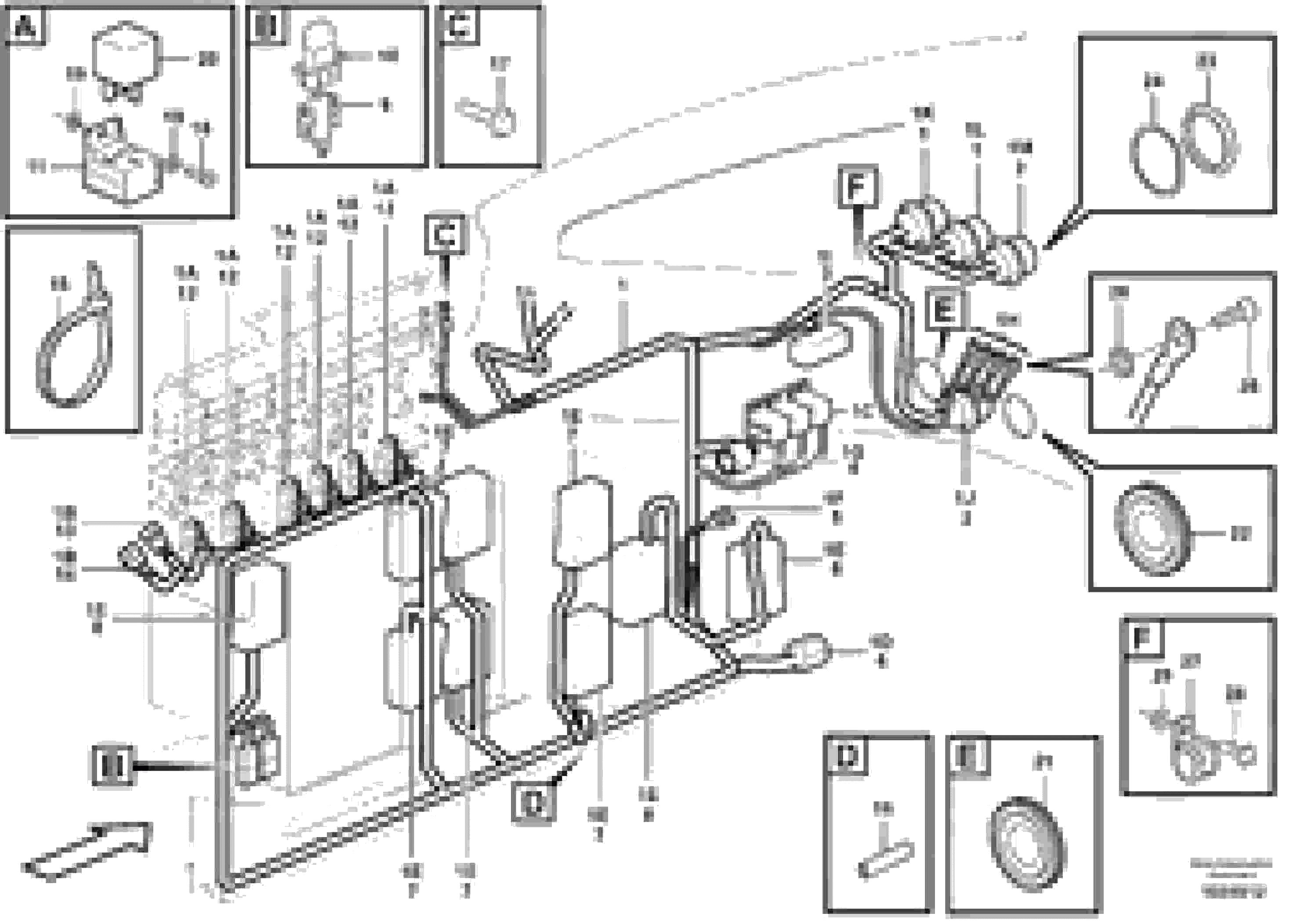 Схема запчастей Volvo A40E FS FULL SUSPENSION - 103684 Cable harness, electrical distribution unit 