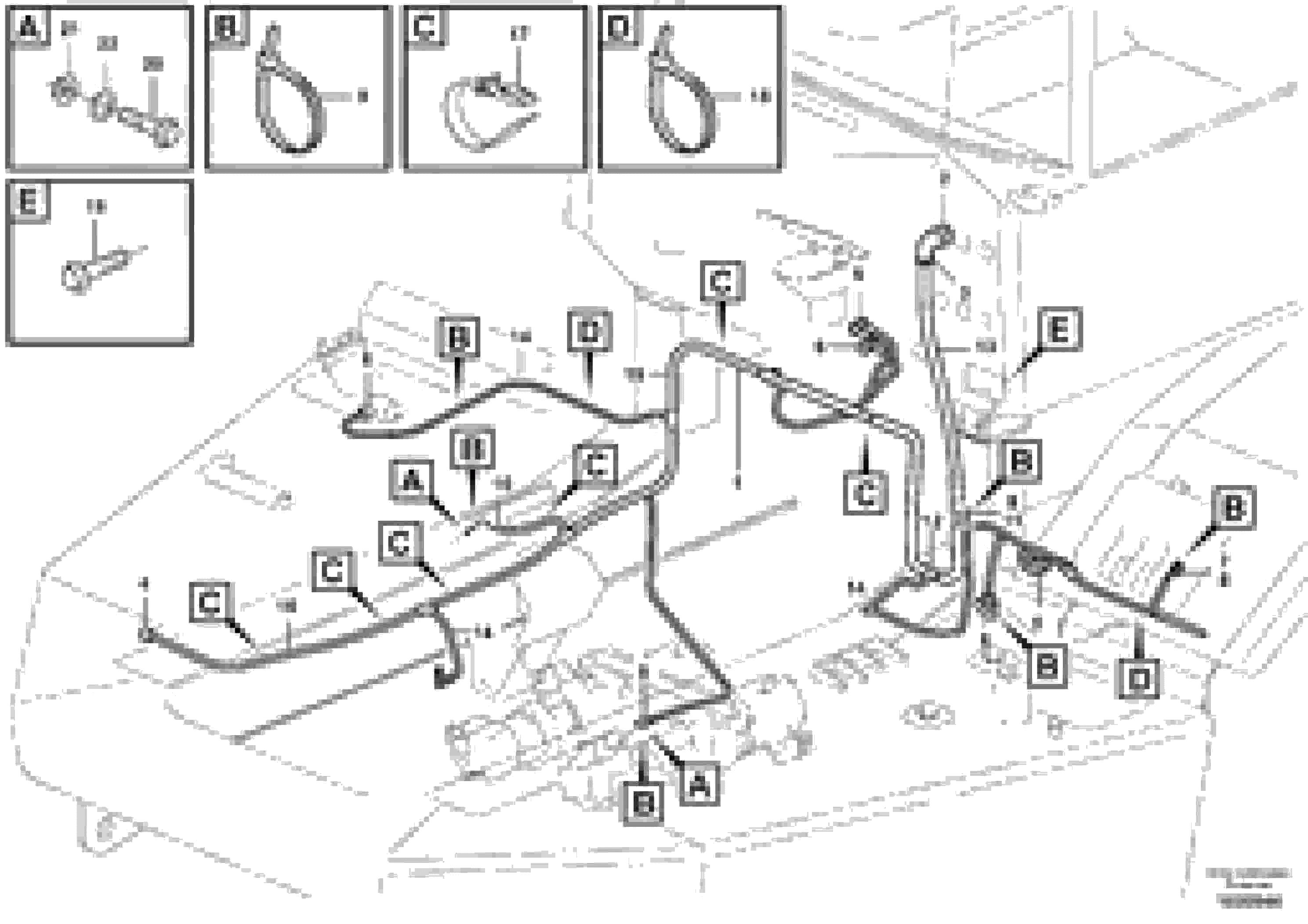 Схема запчастей Volvo A40E FS FULL SUSPENSION - 36415 Cable harnesses, front 