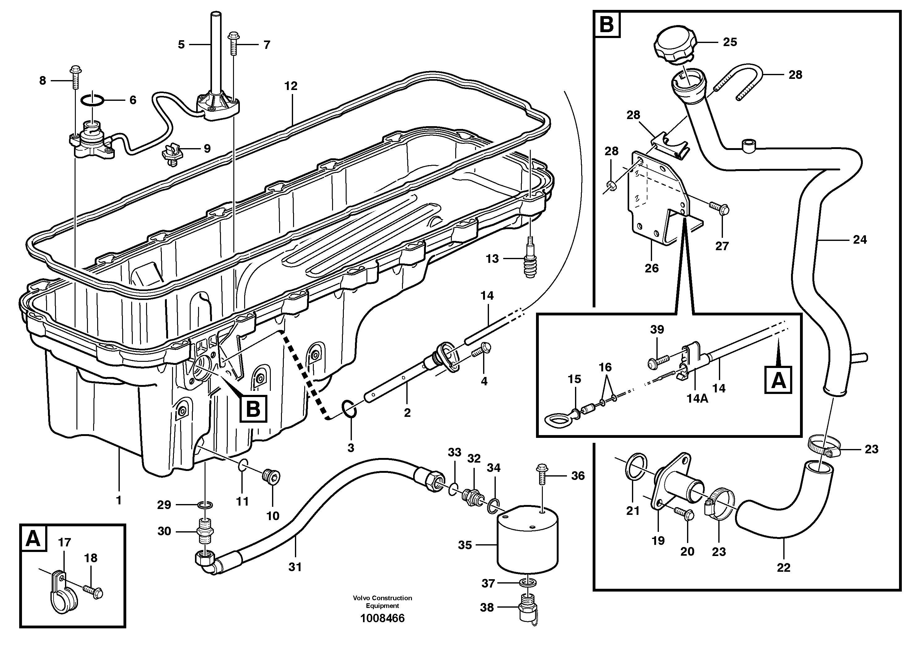 Схема запчастей Volvo A30D - 73655 Oil sump A30D S/N 12001 - S/N 73000 - BRA