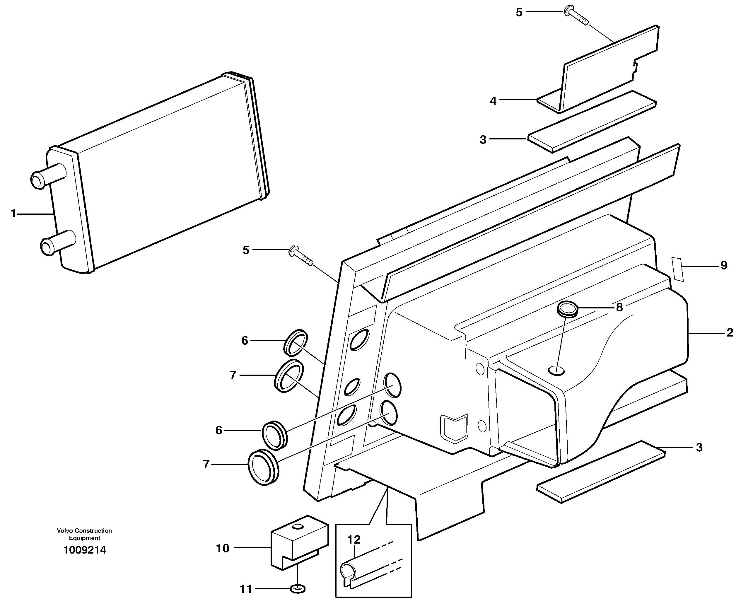 Схема запчастей Volvo A30D - 815 Heating unit A30D S/N 12001 - S/N 73000 - BRA
