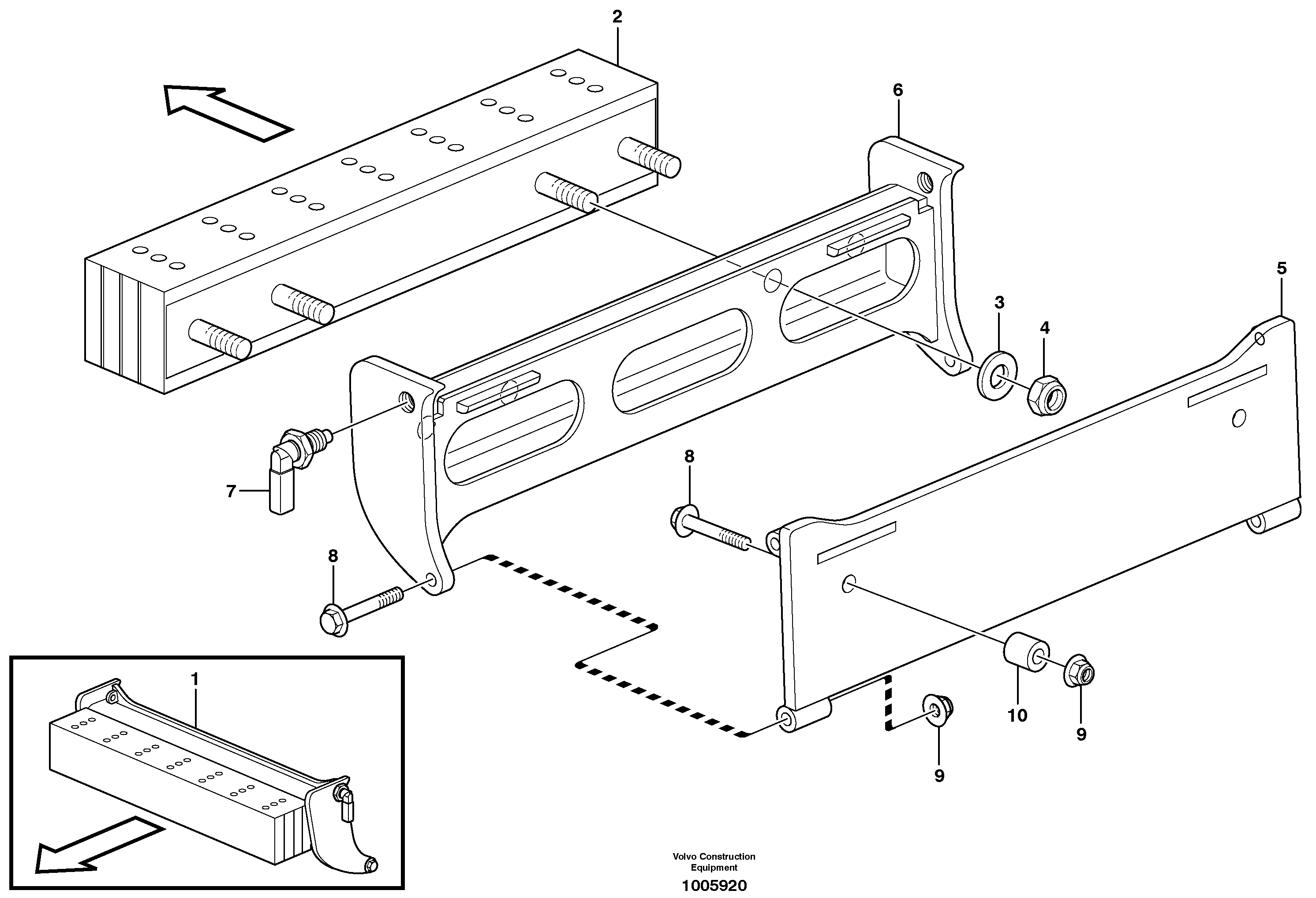 Схема запчастей Volvo A30D - 1248 Front protection A30D S/N 12001 - S/N 73000 - BRA