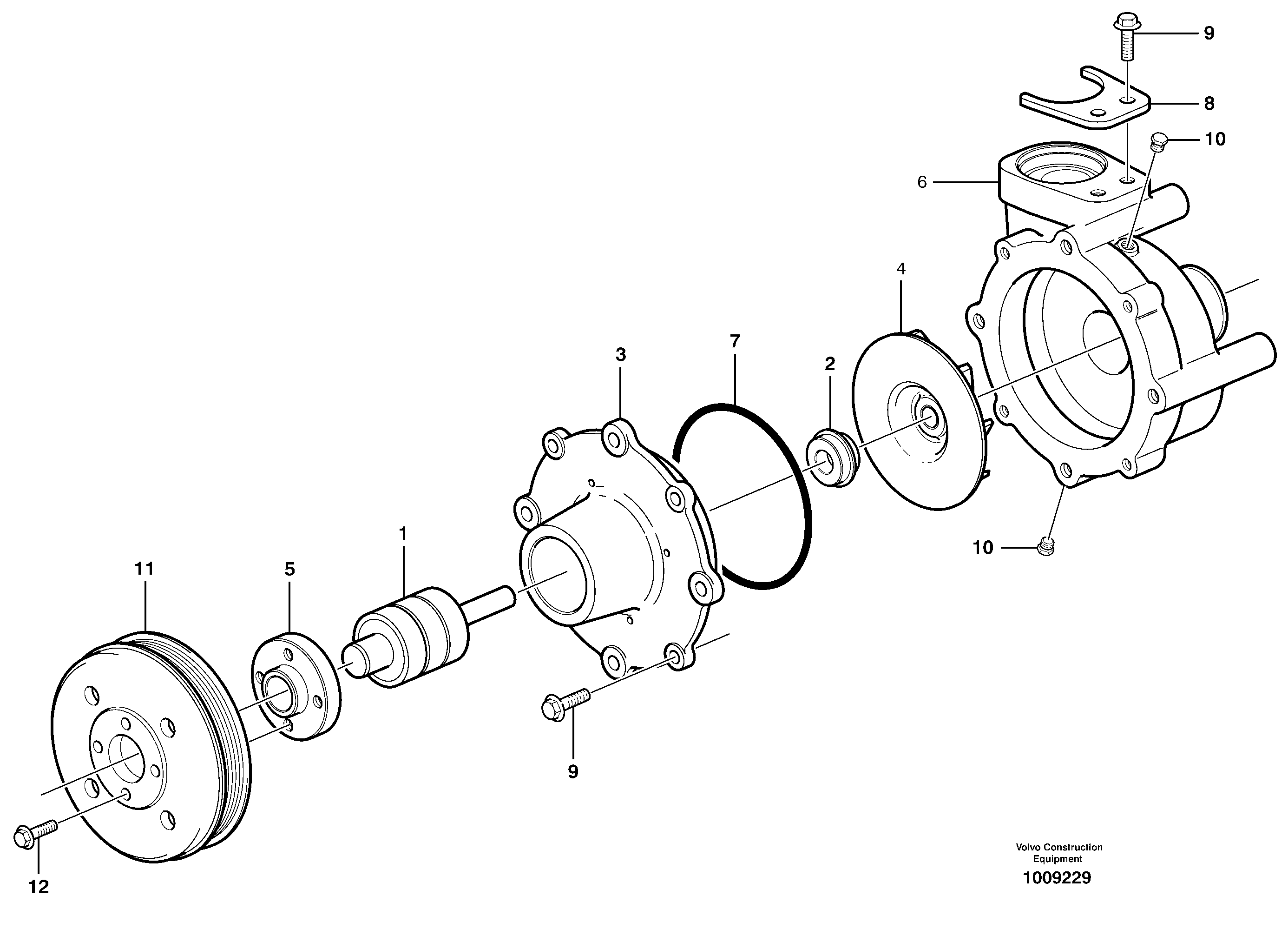 Схема запчастей Volvo A30D - 31553 Водяной насос A30D S/N 12001 - S/N 73000 - BRA