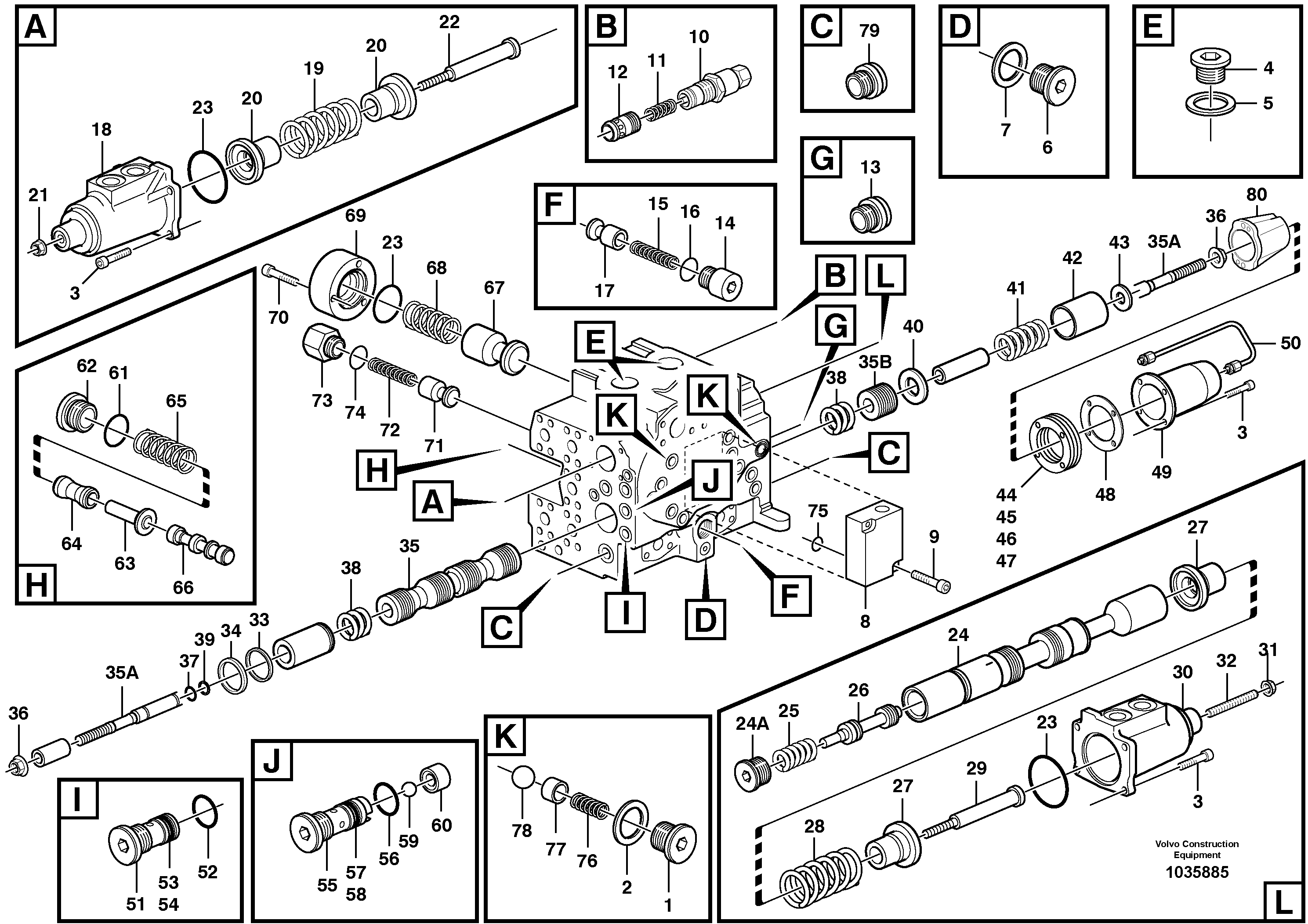 Схема запчастей Volvo A30D - 20821 Steering unit A30D S/N 12001 - S/N 73000 - BRA