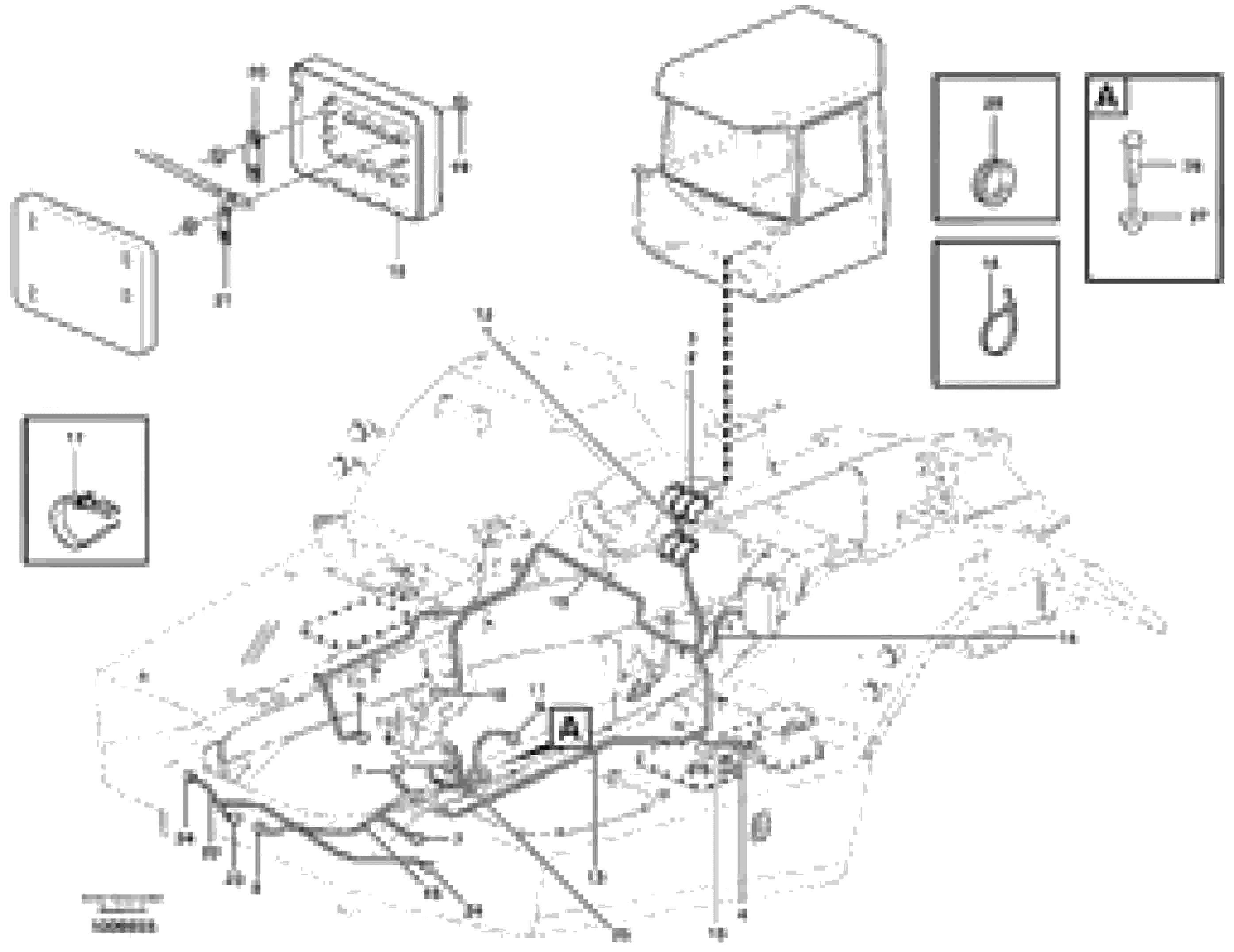 Схема запчастей Volvo A30D - 58243 Cable harnesses, front A30D S/N 12001 - S/N 73000 - BRA