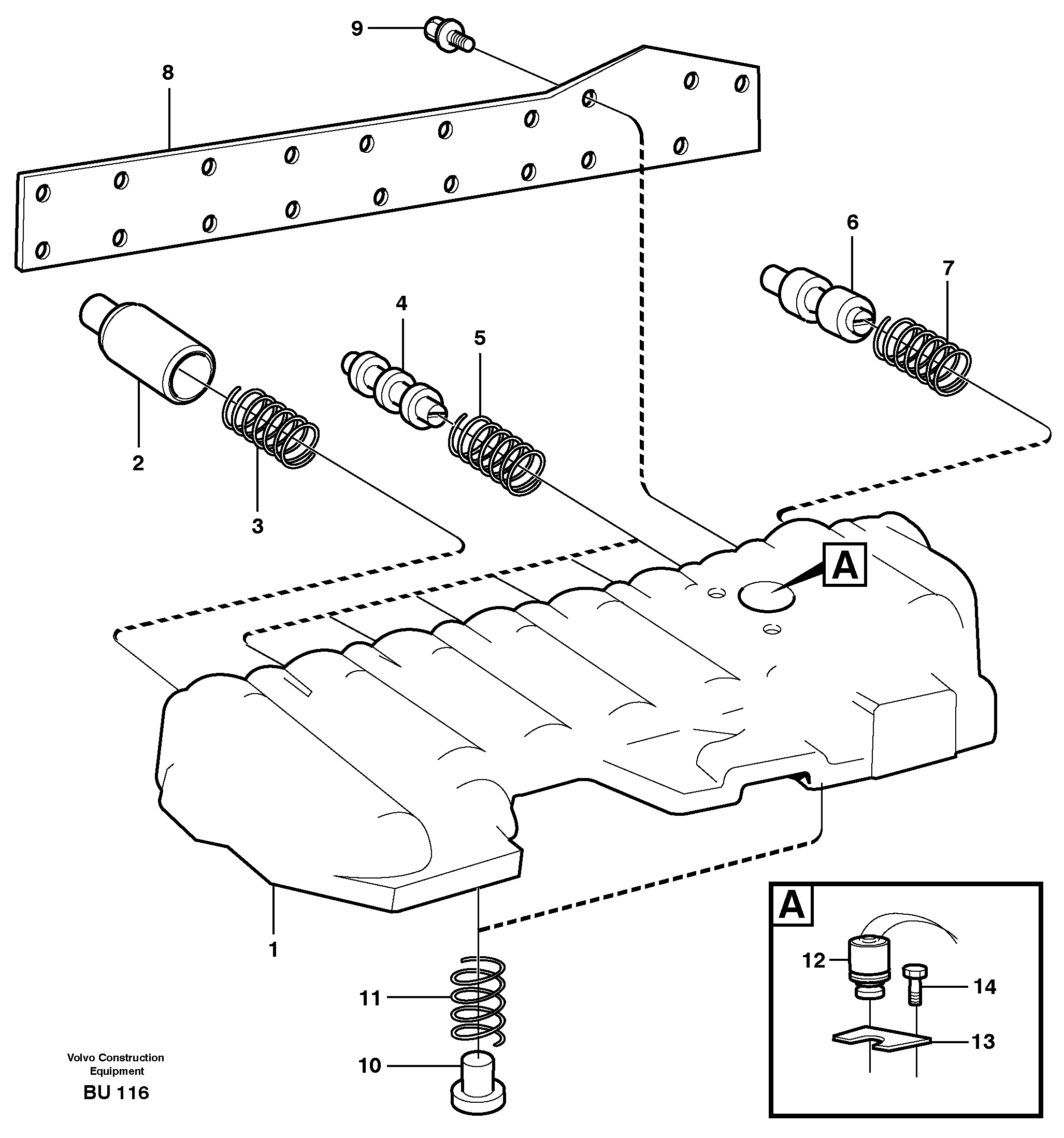 Схема запчастей Volvo A30D - 169 Modulated valve A30D S/N 12001 - S/N 73000 - BRA
