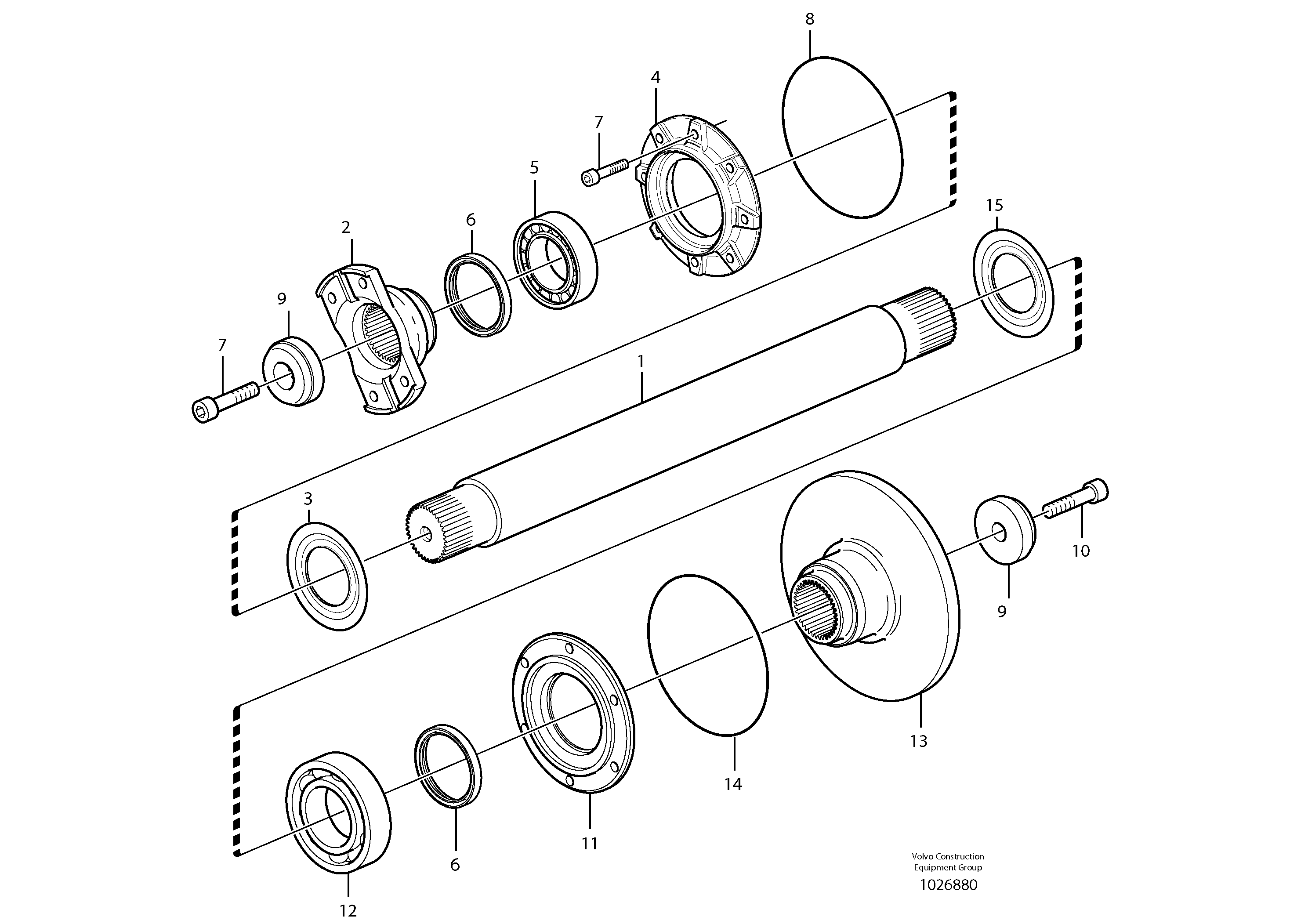 Схема запчастей Volvo A30D - 188 Intermediate shaft A30D S/N 12001 - S/N 73000 - BRA