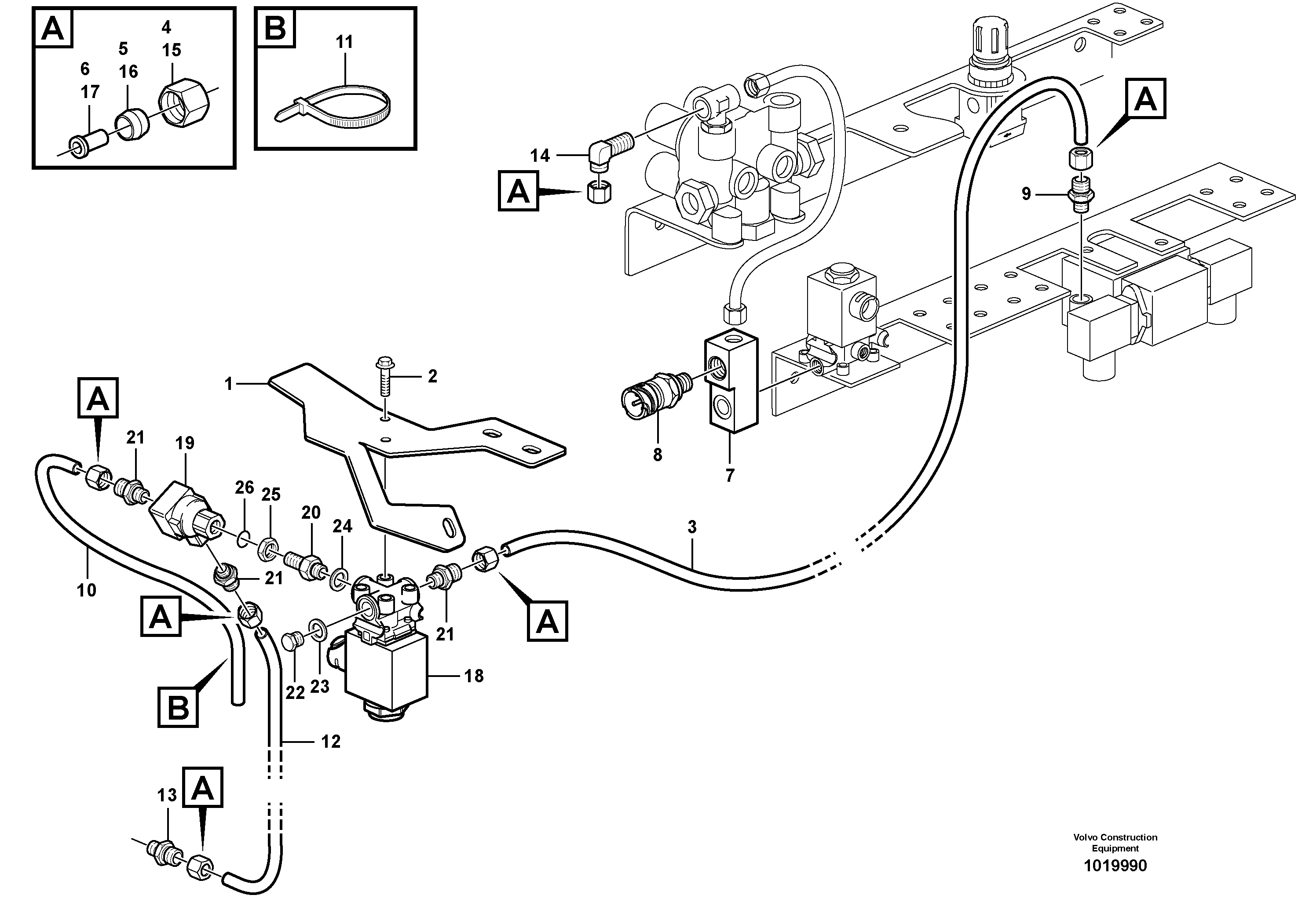 Схема запчастей Volvo A30D - 97995 Compressed air system, Automatic unit ATC A30D S/N 12001 - S/N 73000 - BRA