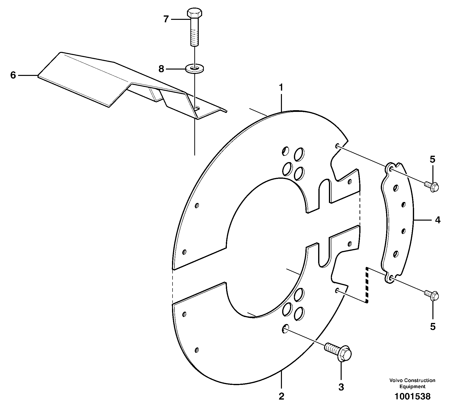 Схема запчастей Volvo A30D - 228 Brake shield A30D S/N 12001 - S/N 73000 - BRA