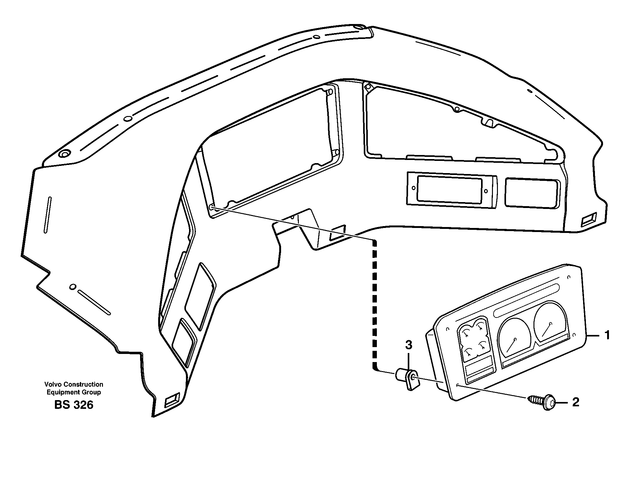 Схема запчастей Volvo A30D - 15660 Instrument panel A30D S/N -11999, - 60093 USA S/N-72999 BRAZIL