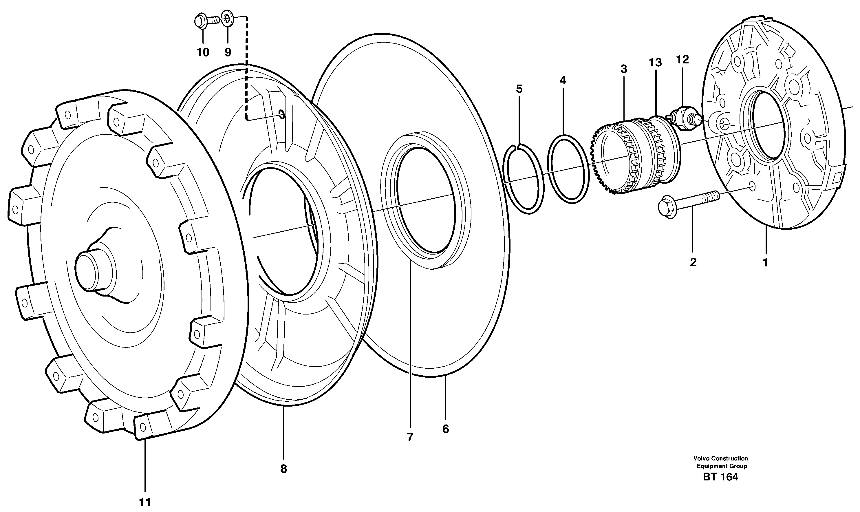 Схема запчастей Volvo A30D - 43799 Torque converter and oil pump A30D S/N -11999, - 60093 USA S/N-72999 BRAZIL