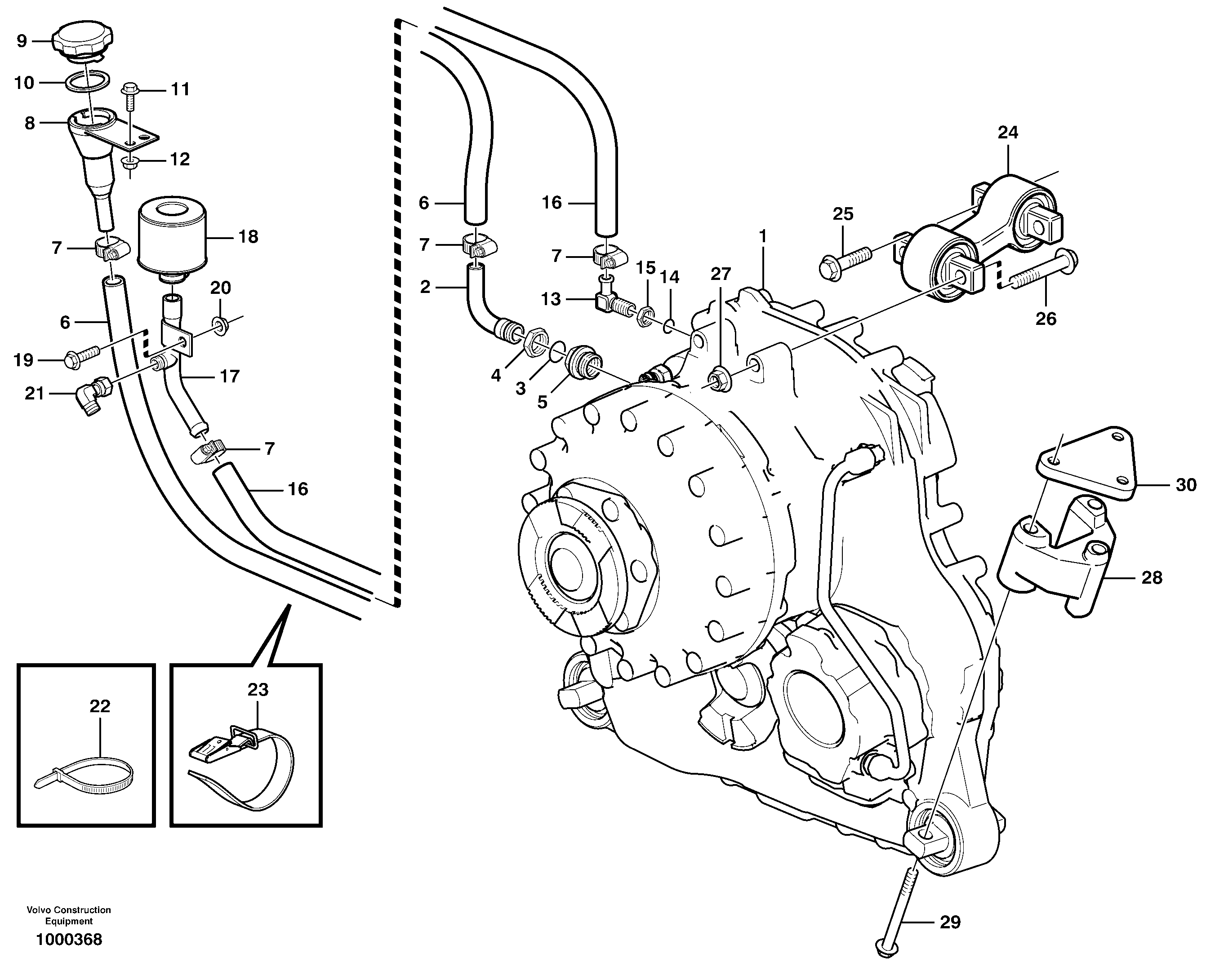 Схема запчастей Volvo A30D - 46153 Drop box with fitting parts A30D S/N -11999, - 60093 USA S/N-72999 BRAZIL