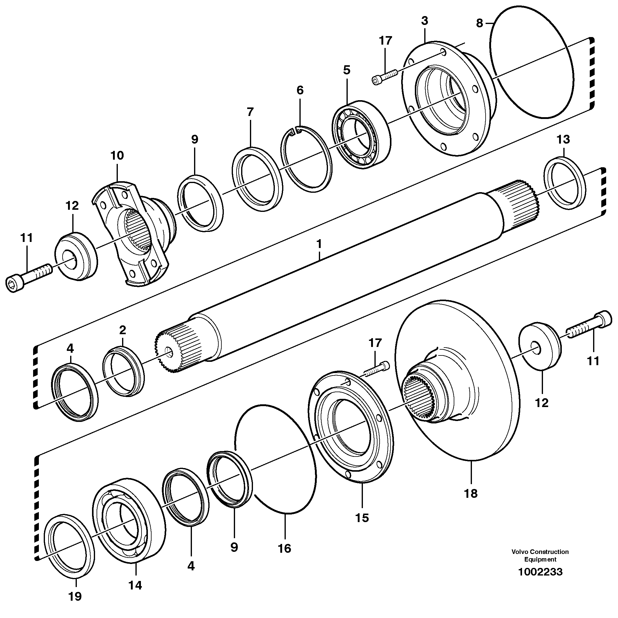 Схема запчастей Volvo A30D - 41958 Intermediate shaft A30D S/N -11999, - 60093 USA S/N-72999 BRAZIL