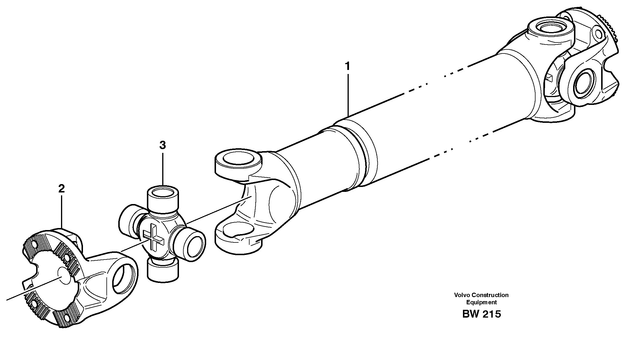 Схема запчастей Volvo A30D - 61552 Вал карданный A30D S/N -11999, - 60093 USA S/N-72999 BRAZIL