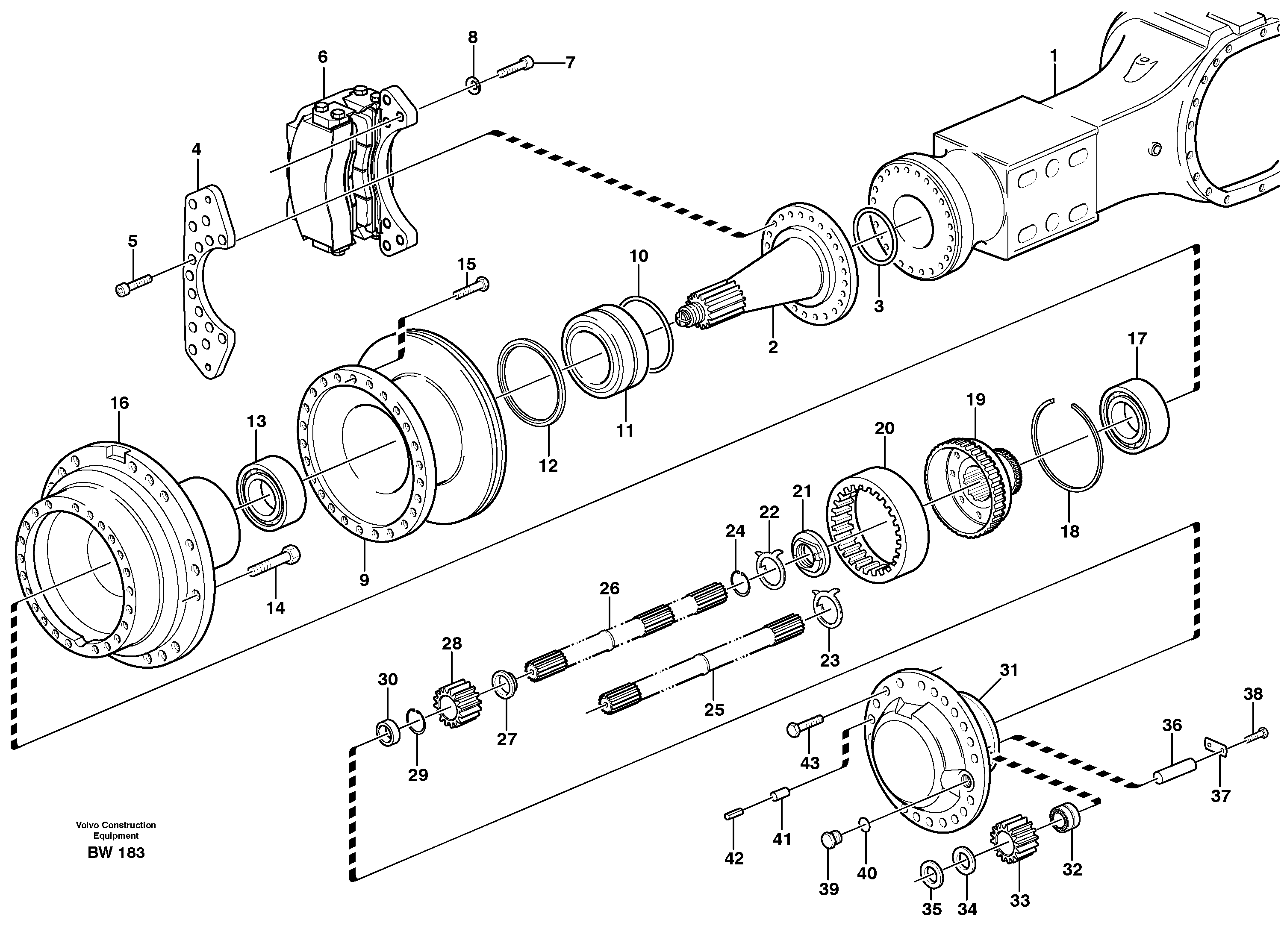 Схема запчастей Volvo A30D - 89177 Hub reduction, axle 2 load unit A30D S/N -11999, - 60093 USA S/N-72999 BRAZIL