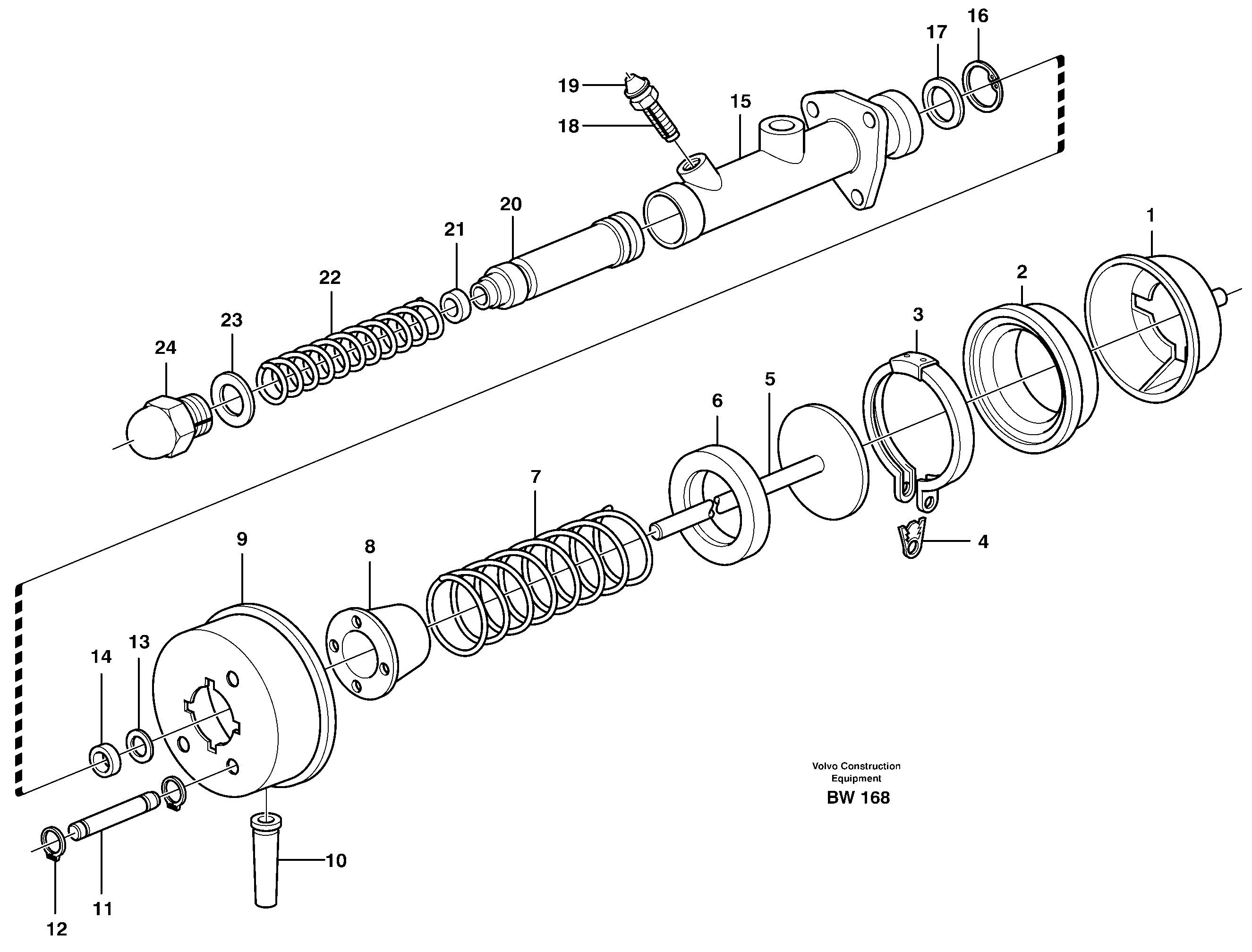 Схема запчастей Volvo A30D - 20445 Brake servo A30D S/N -11999, - 60093 USA S/N-72999 BRAZIL