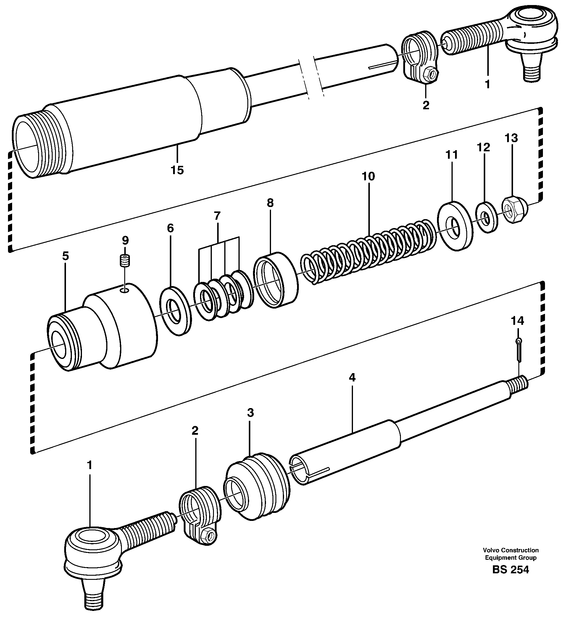 Схема запчастей Volvo A30D - 14924 Drag rod A30D S/N -11999, - 60093 USA S/N-72999 BRAZIL