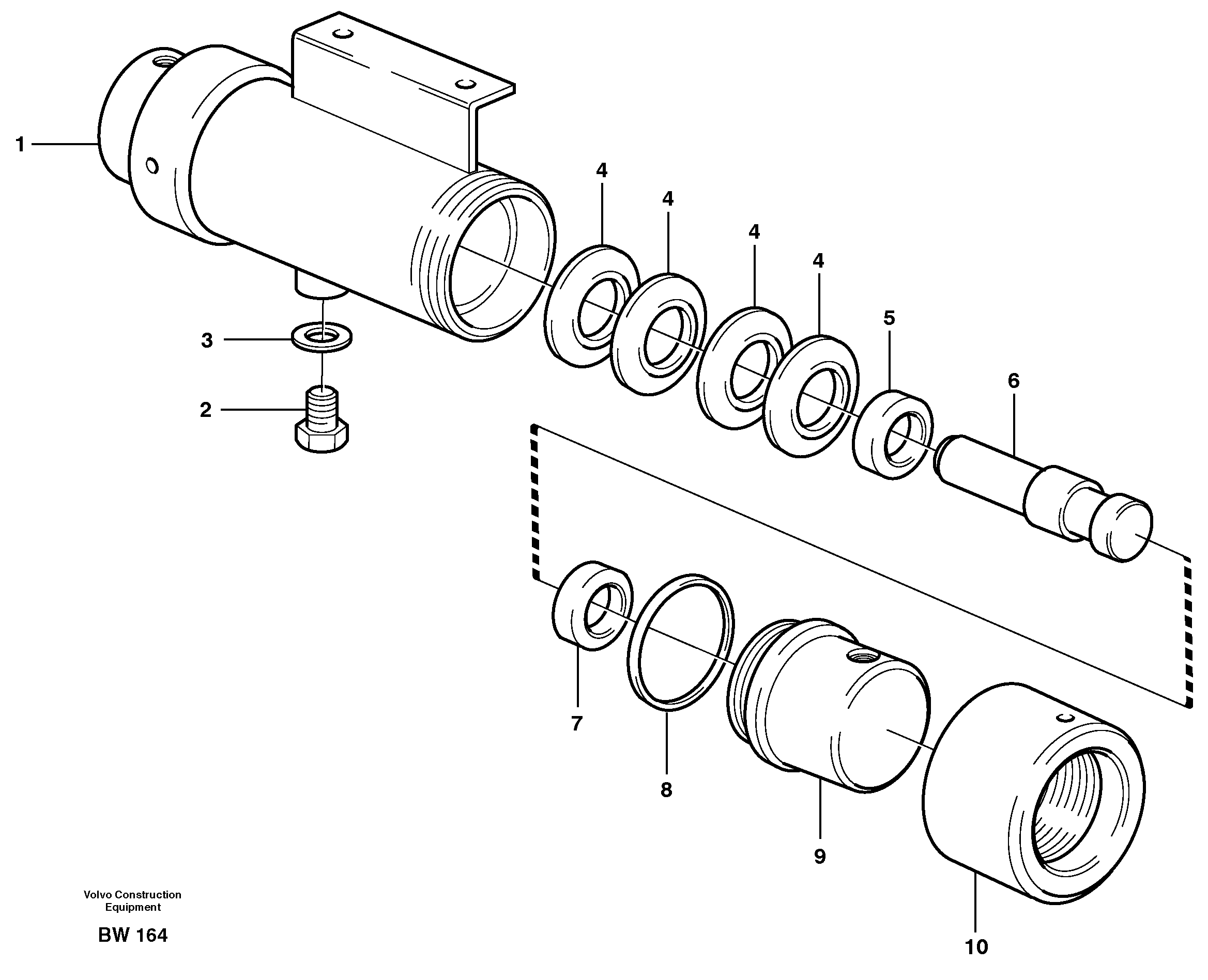 Схема запчастей Volvo A30D - 15325 Damping cylinder A30D S/N -11999, - 60093 USA S/N-72999 BRAZIL