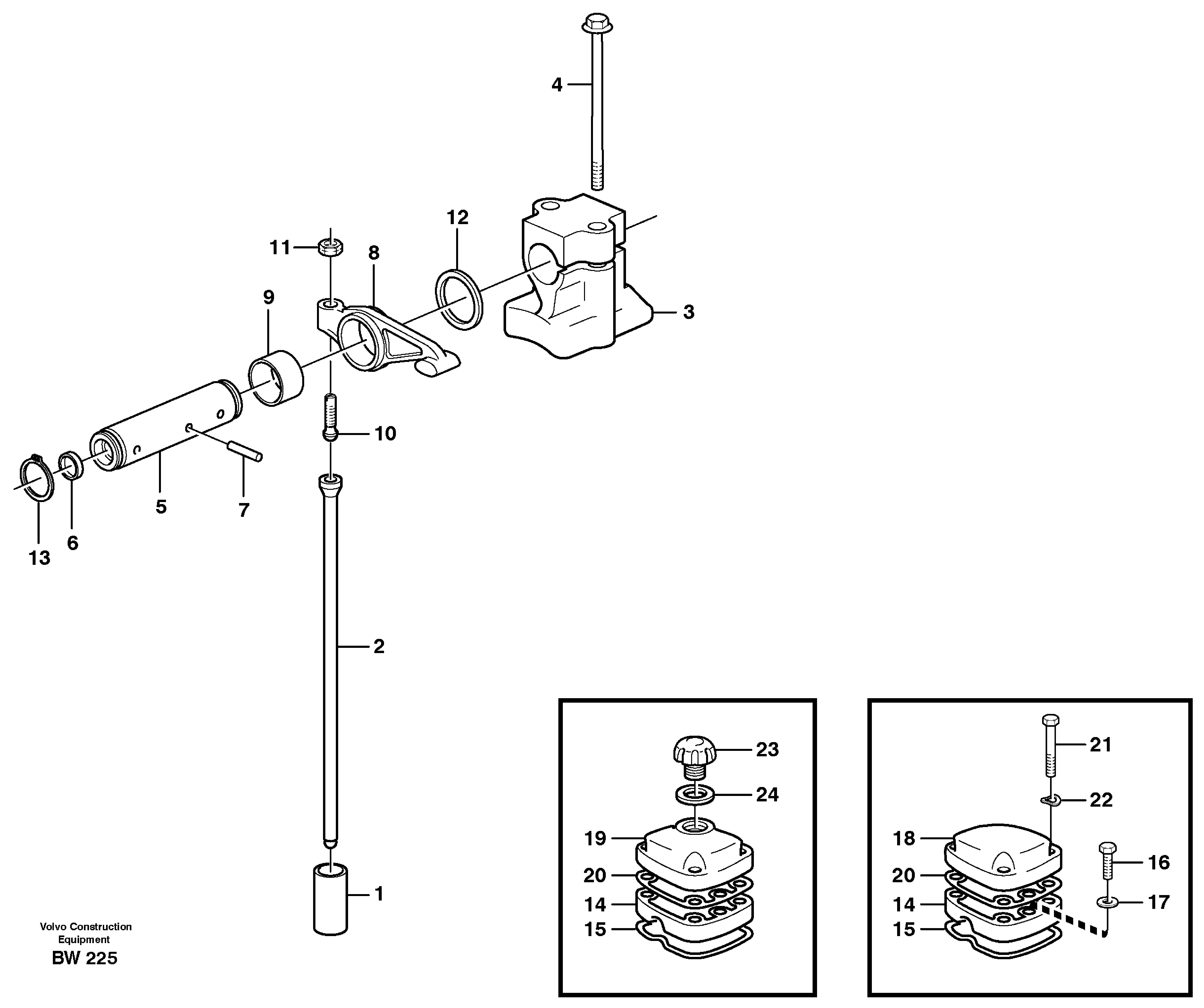 Схема запчастей Volvo A30D - 9643 Valve mechanism A30D S/N -11999, - 60093 USA S/N-72999 BRAZIL