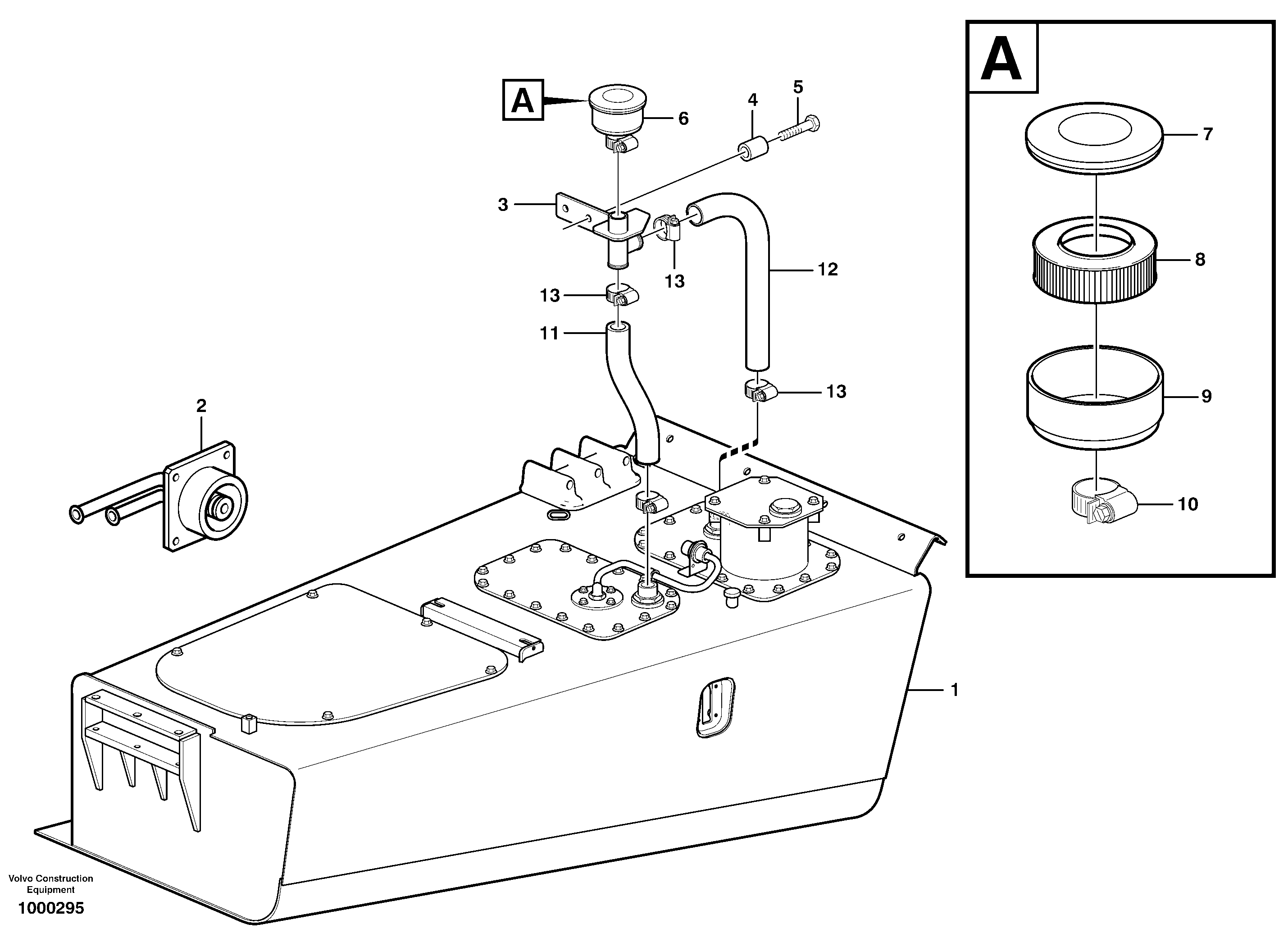 Схема запчастей Volvo A30D - 101829 Hydraulic oil tank, with fitting parts A30D S/N -11999, - 60093 USA S/N-72999 BRAZIL