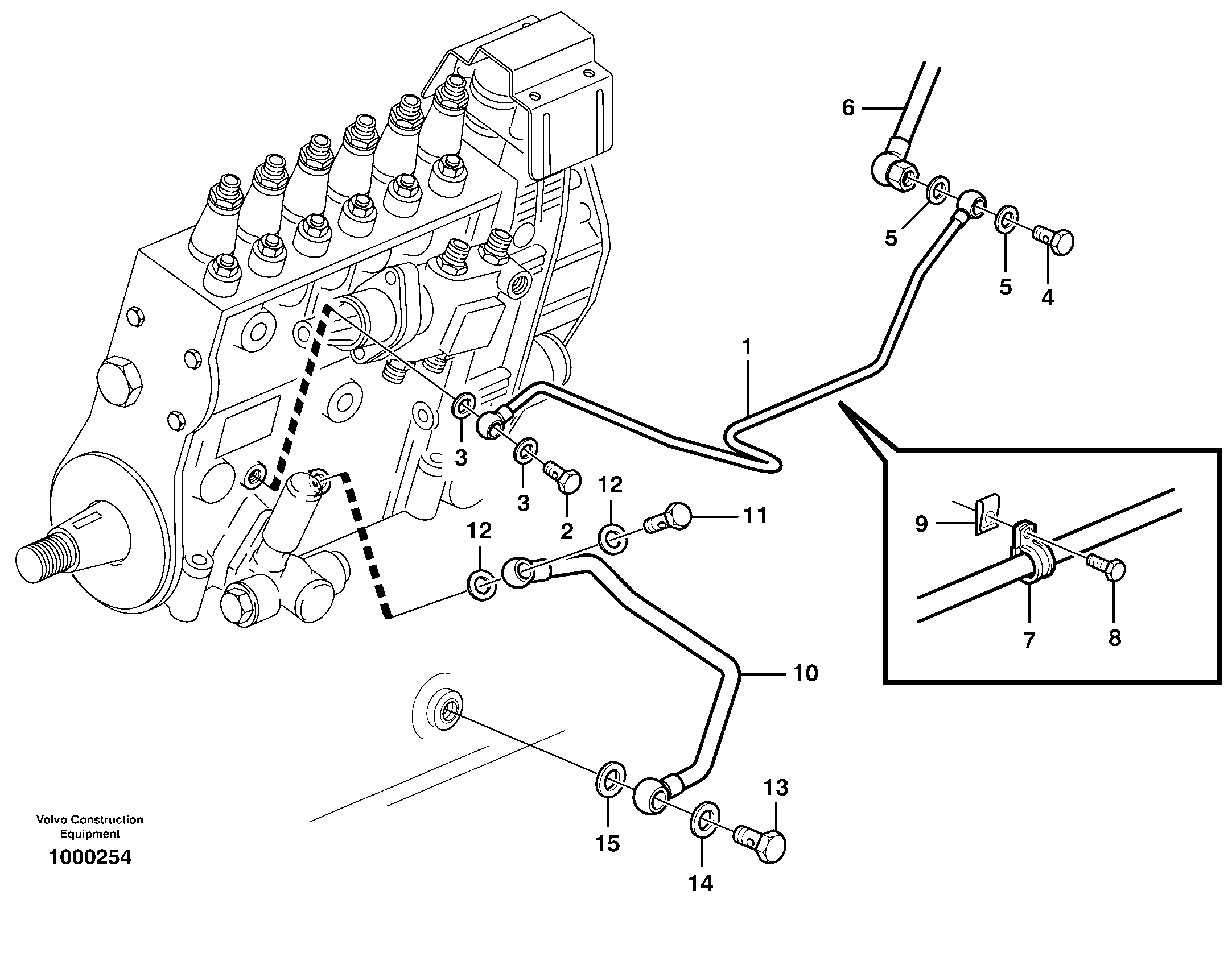Схема запчастей Volvo A30D - 15789 Fuel system, oil pipe A30D S/N -11999, - 60093 USA S/N-72999 BRAZIL