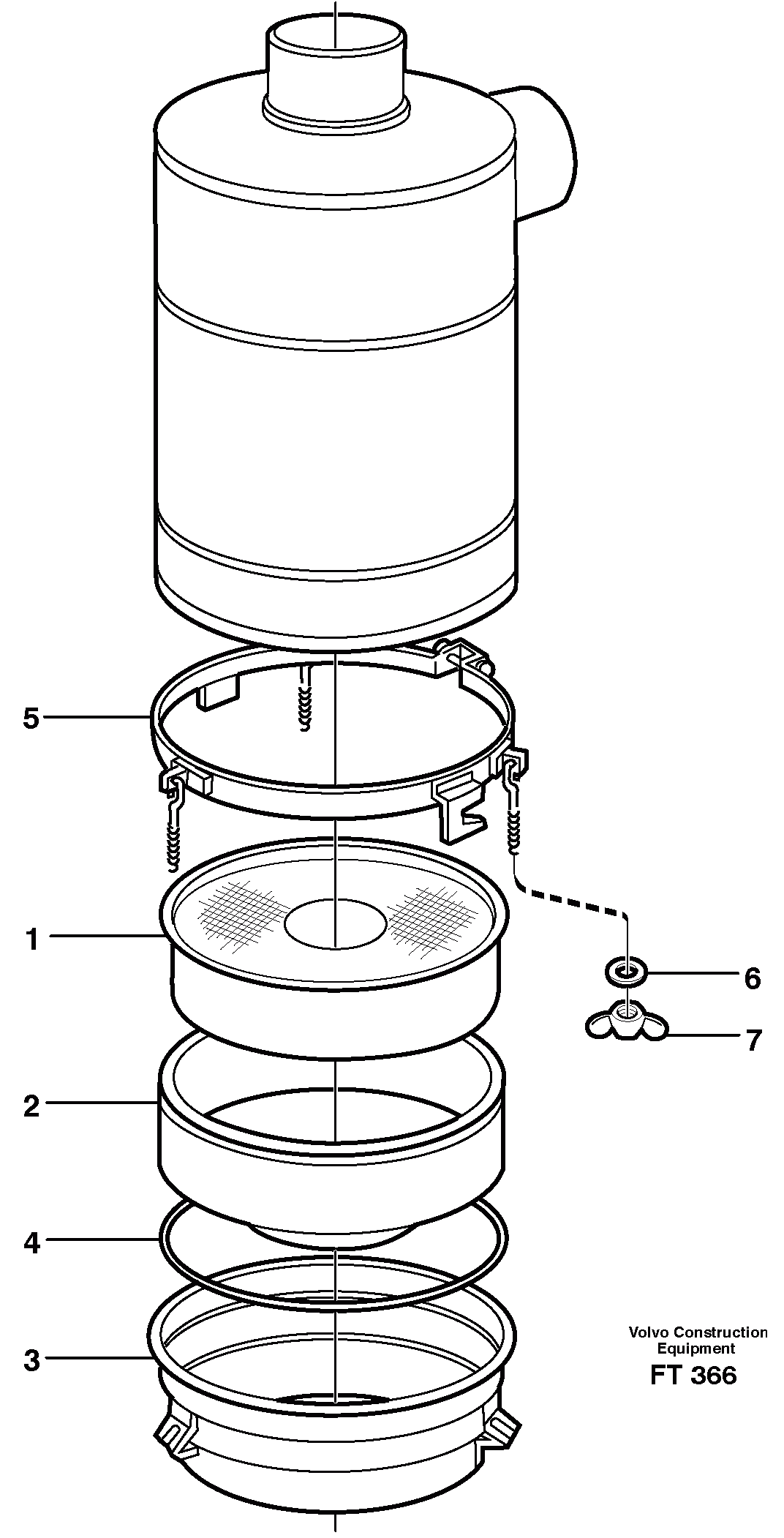 Схема запчастей Volvo A30D - 83558 Oil bath air filter A30D S/N -11999, - 60093 USA S/N-72999 BRAZIL